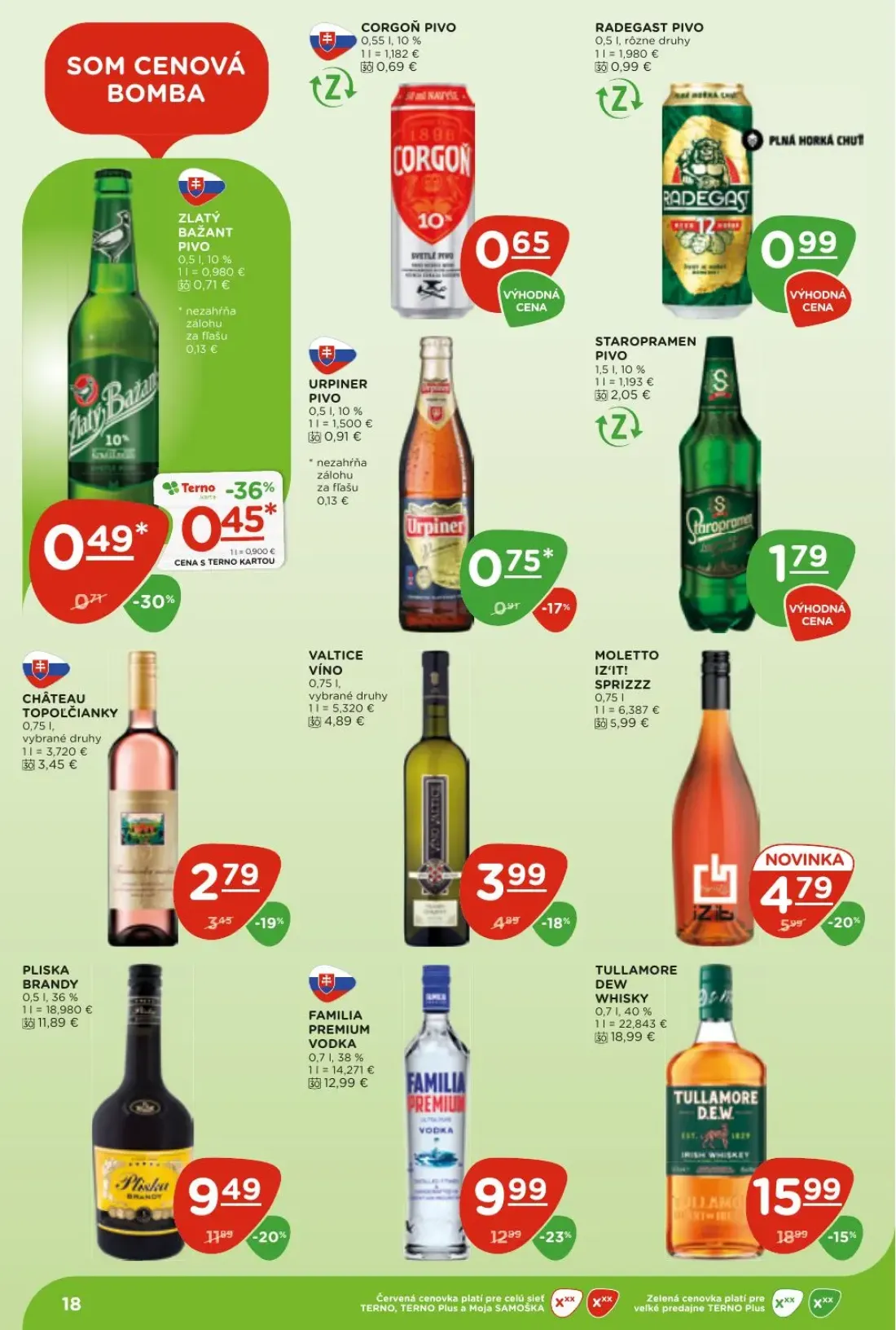 Terno leták, strana 18 z 24 — ZLATÝ BAŽANT PIVO, STAROPRAMEN PIVO, URPINER PIVO
