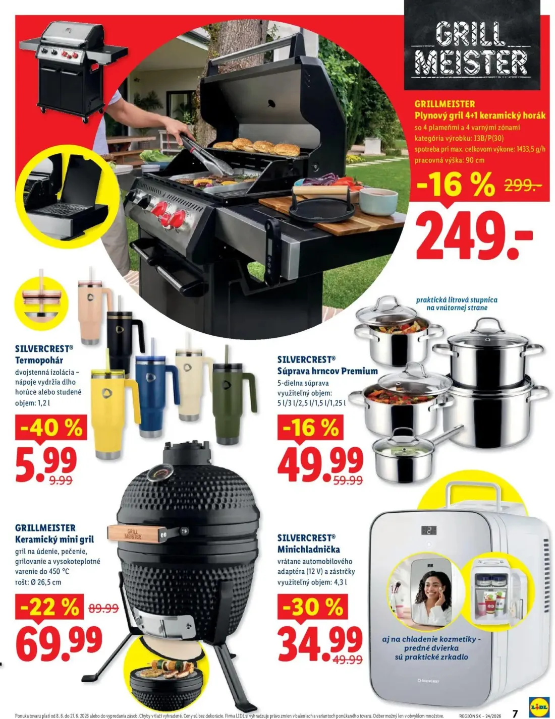 Lidl leták, strana 7 z 8 — Plynový gril 4+1 keramický horák, Keramický mini gril