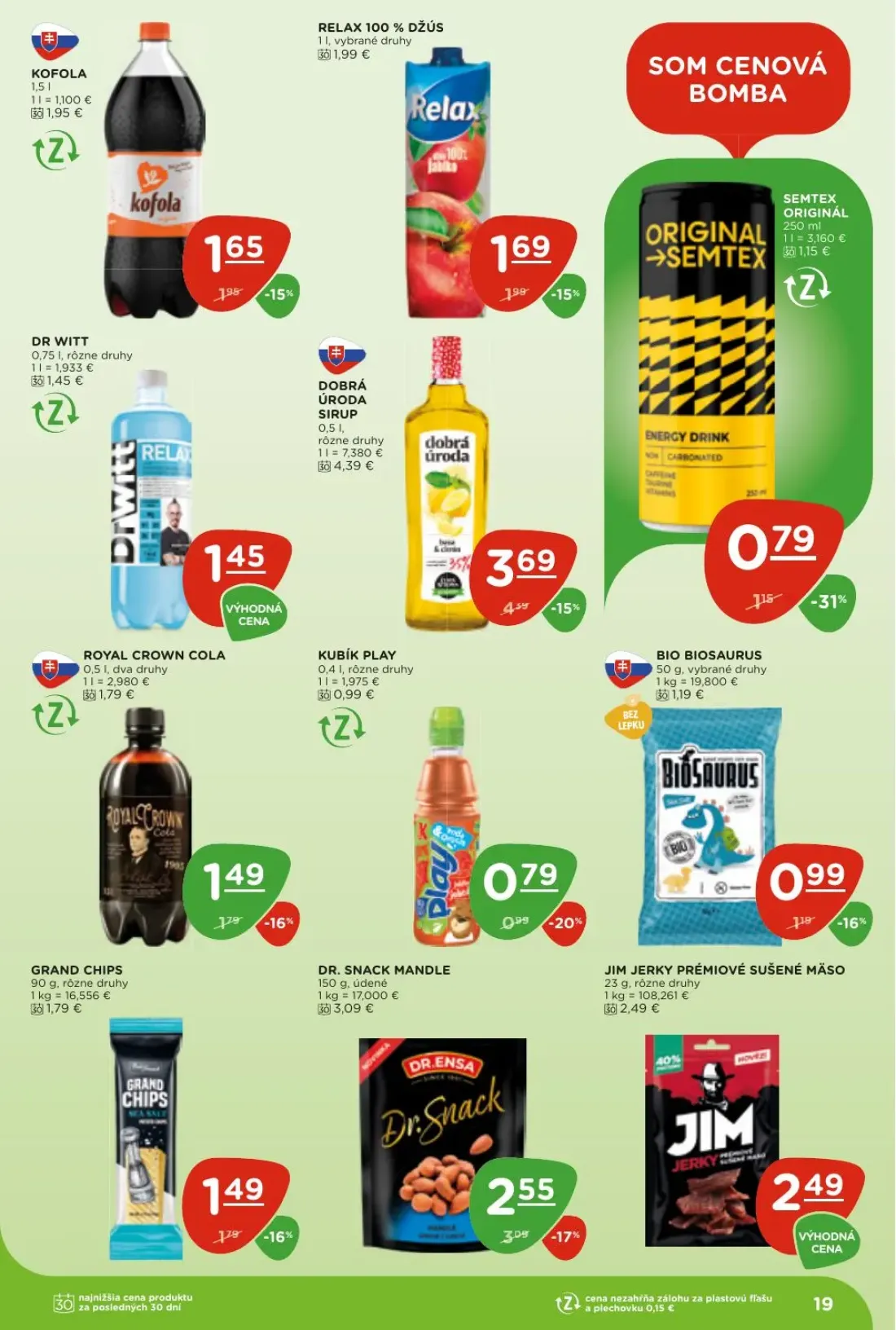 Terno leták, strana 19 z 24 — DR. SNACK MANDLE, KOFOLA, RELAX 100% DŽÚS