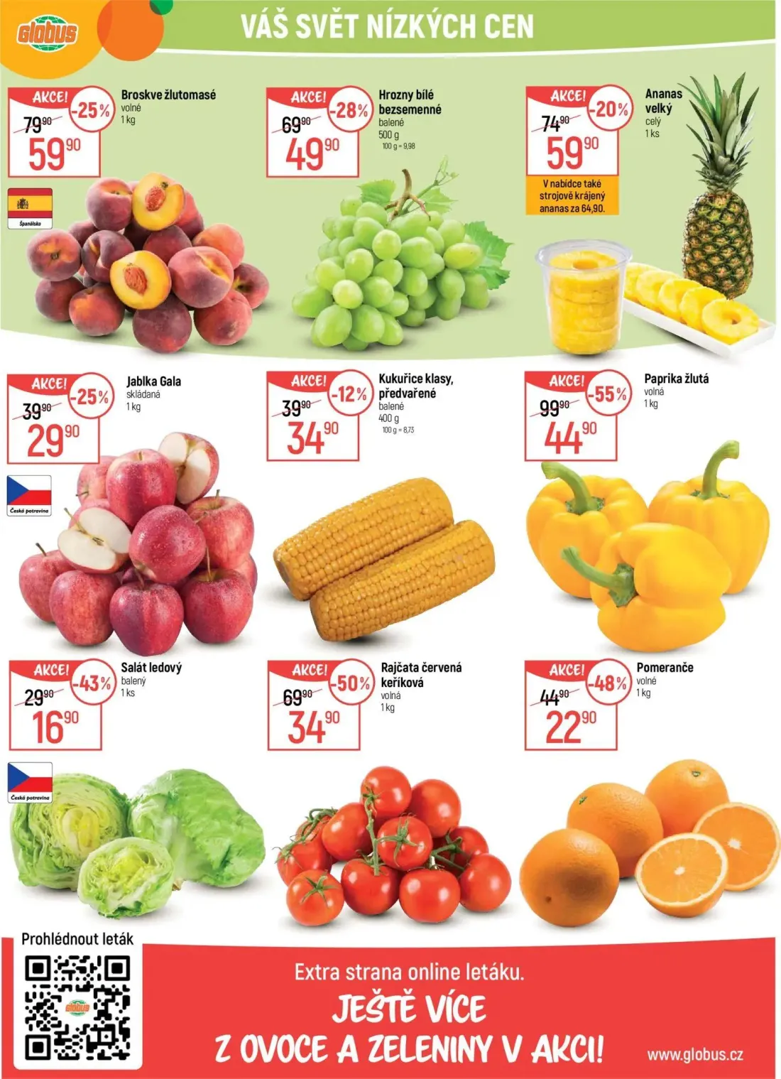 GLOBUS leták, strana 23 z 55 — Paprika žlutá, Rajčata červená keříková, Pomeranče