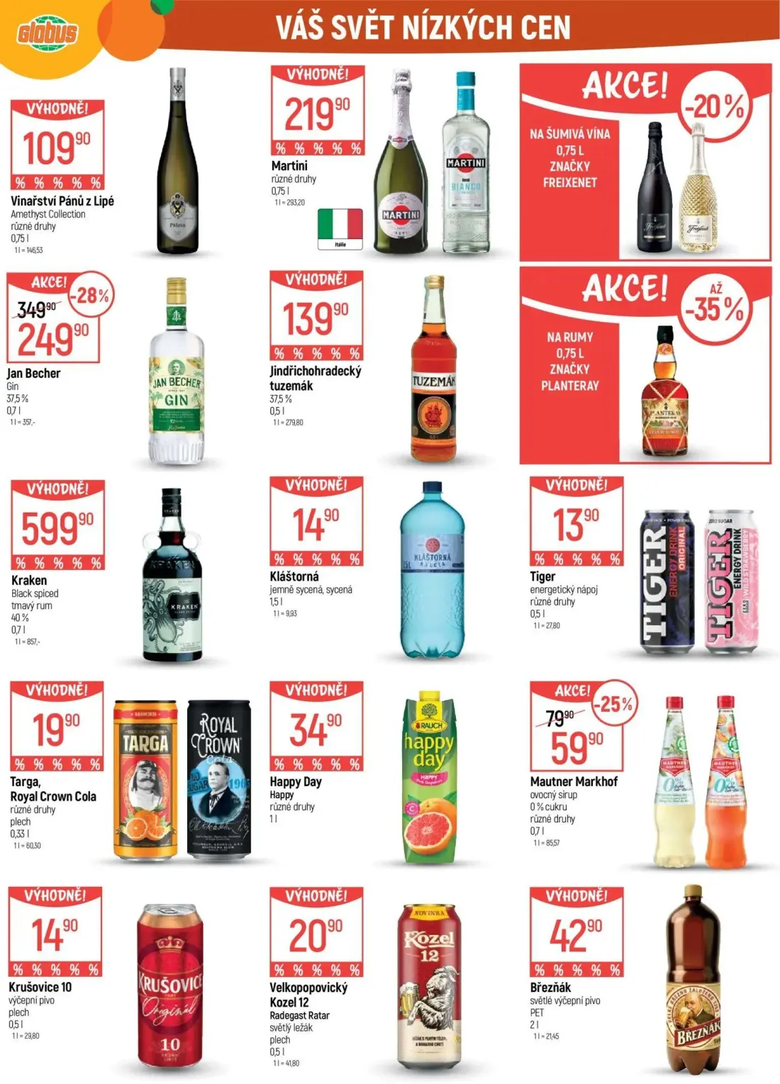 GLOBUS leták, strana 35 z 55 — Mautner Markhof ovocný sirup, Kláštorná, Tiger energetický nápoj