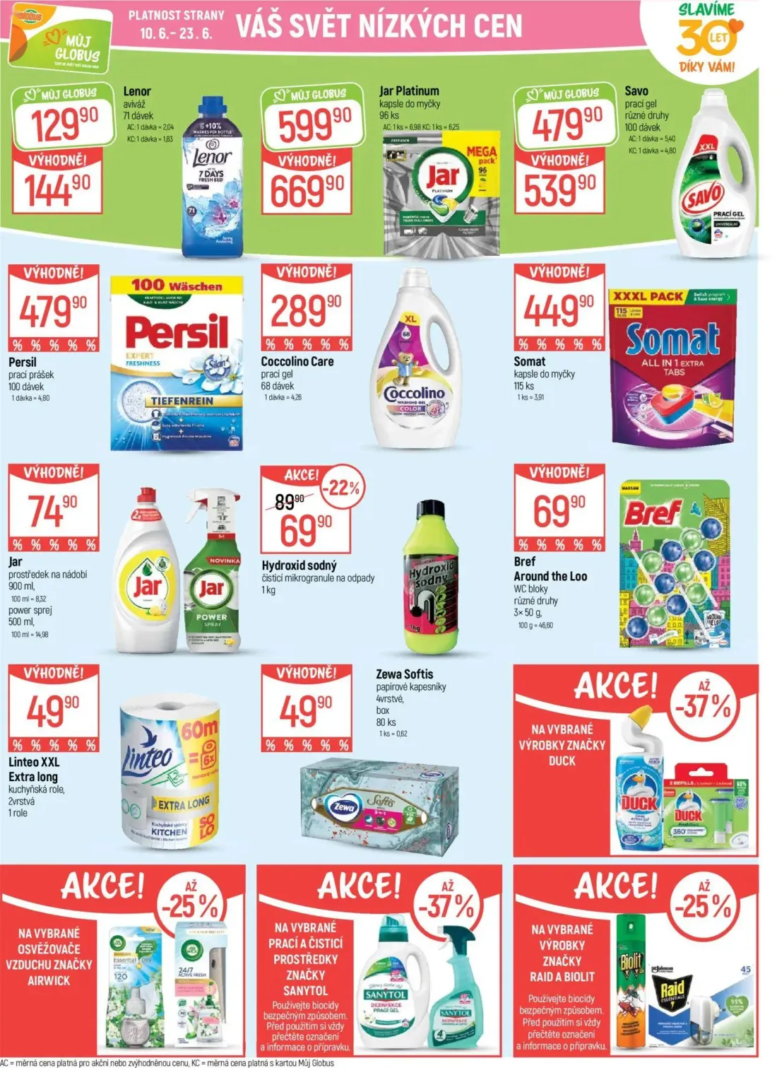 GLOBUS leták, strana 37 z 55 — Jar Platinum kapsle do myčky, Savo prací gel, Hydroxid sodný čisticí mikrogranule na odpady