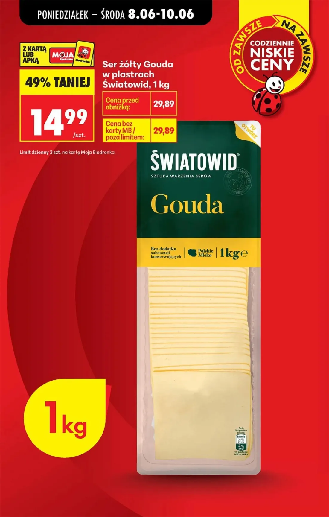 Biedronka gazetka, strona 5 z 88 — Ser żółty Gouda w plastrach Światowid
