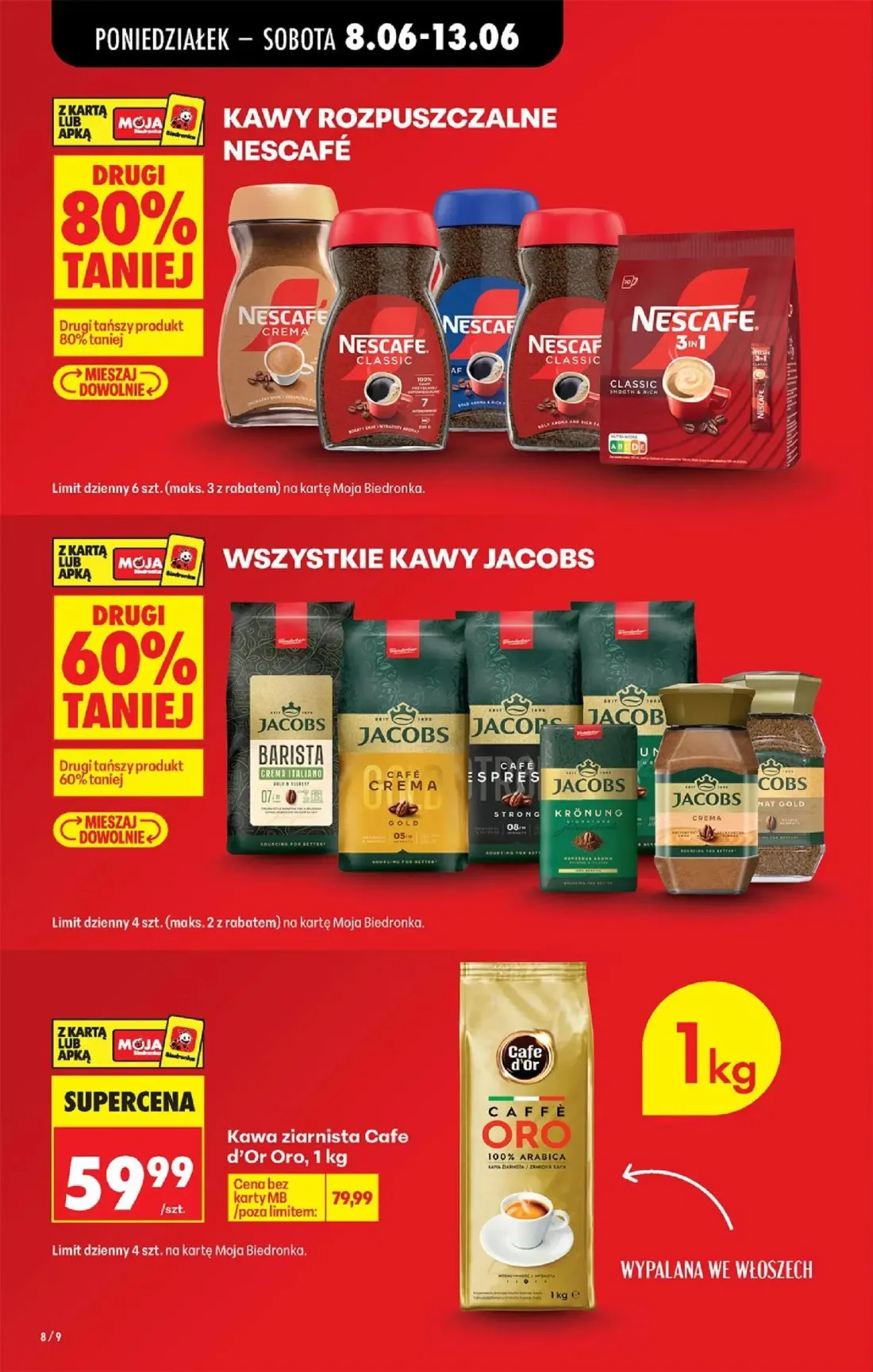 Biedronka gazetka, strona 10 z 88 — Kawa ziarnista Cafe d'Or Oro