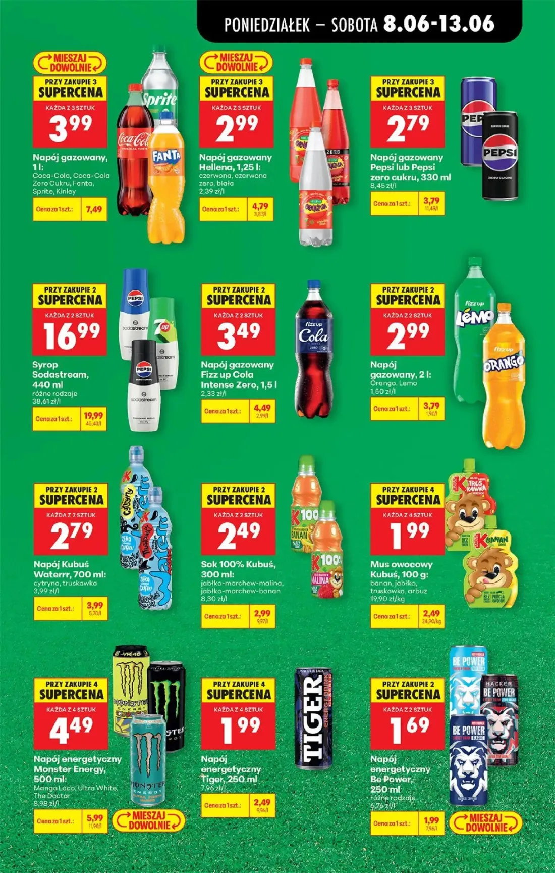 Biedronka gazetka, strona 23 z 88 — Syrop Sodastream, 440 ml: różne rodzaje, Napój gazowany, 1l: Coca-Cola, Coca-Cola Zero C…