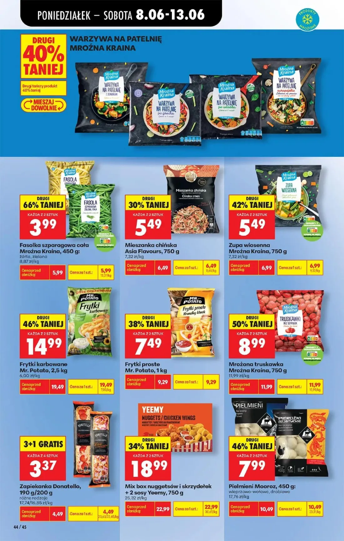 Biedronka gazetka, strona 54 z 88 — Fasolka szparagowa cała Mroźna Kraina, Mieszanka chińska Asia Flavours, Zupa wiosenna Mr…