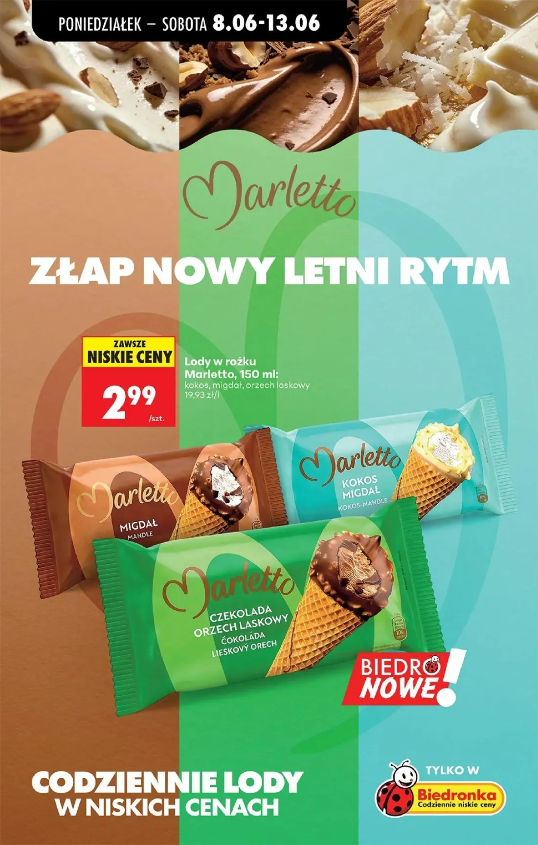 Biedronka gazetka, strona 67 z 88 — Lody w rożku Marletto
