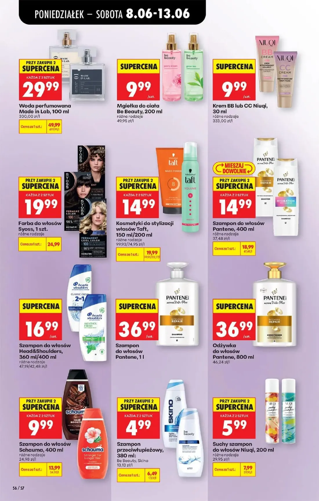 Biedronka gazetka, strona 76 z 88 — Suchy szampon do włosów Niuqi, Szampon przeciwłupieżowy, Be Beauty, Skino, Mgiełka do ci…