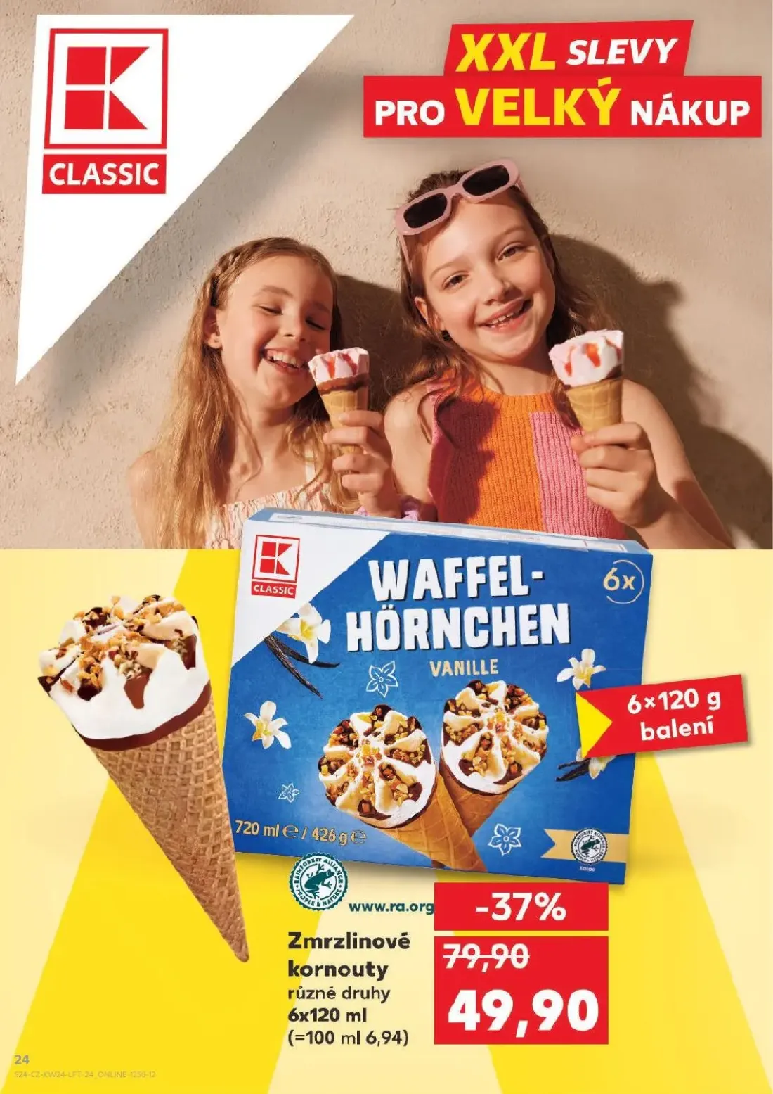 Kaufland leták, strana 24 z 54 — Zmrzlinové kornouty různé druhy