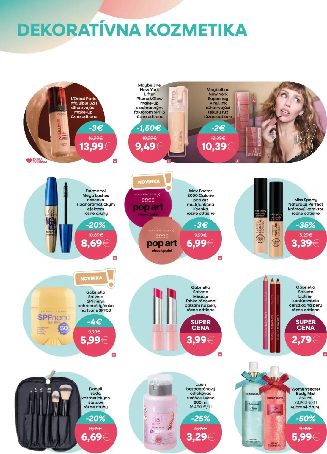 101 Drogerie leták, strana 4 z 12 — Women'secret Body Mist, Gabriella Salvete SPFriend ochranná tyčinka na tvár s SPF50, L'O…