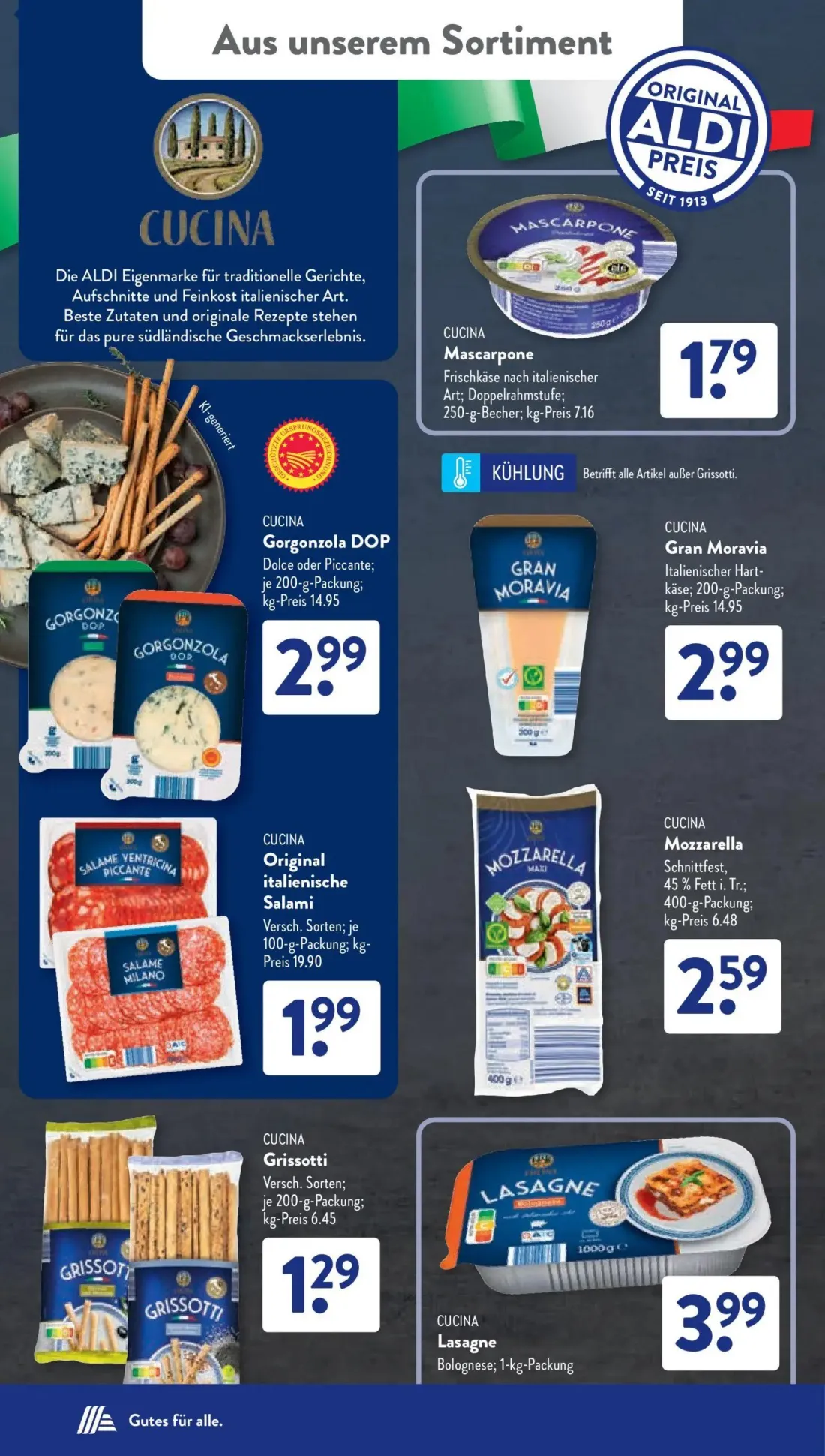 Aldi Süd Prospekt, Seite 18 von 24 — Mascarpone, Gorgonzola DOP, Gran Moravia