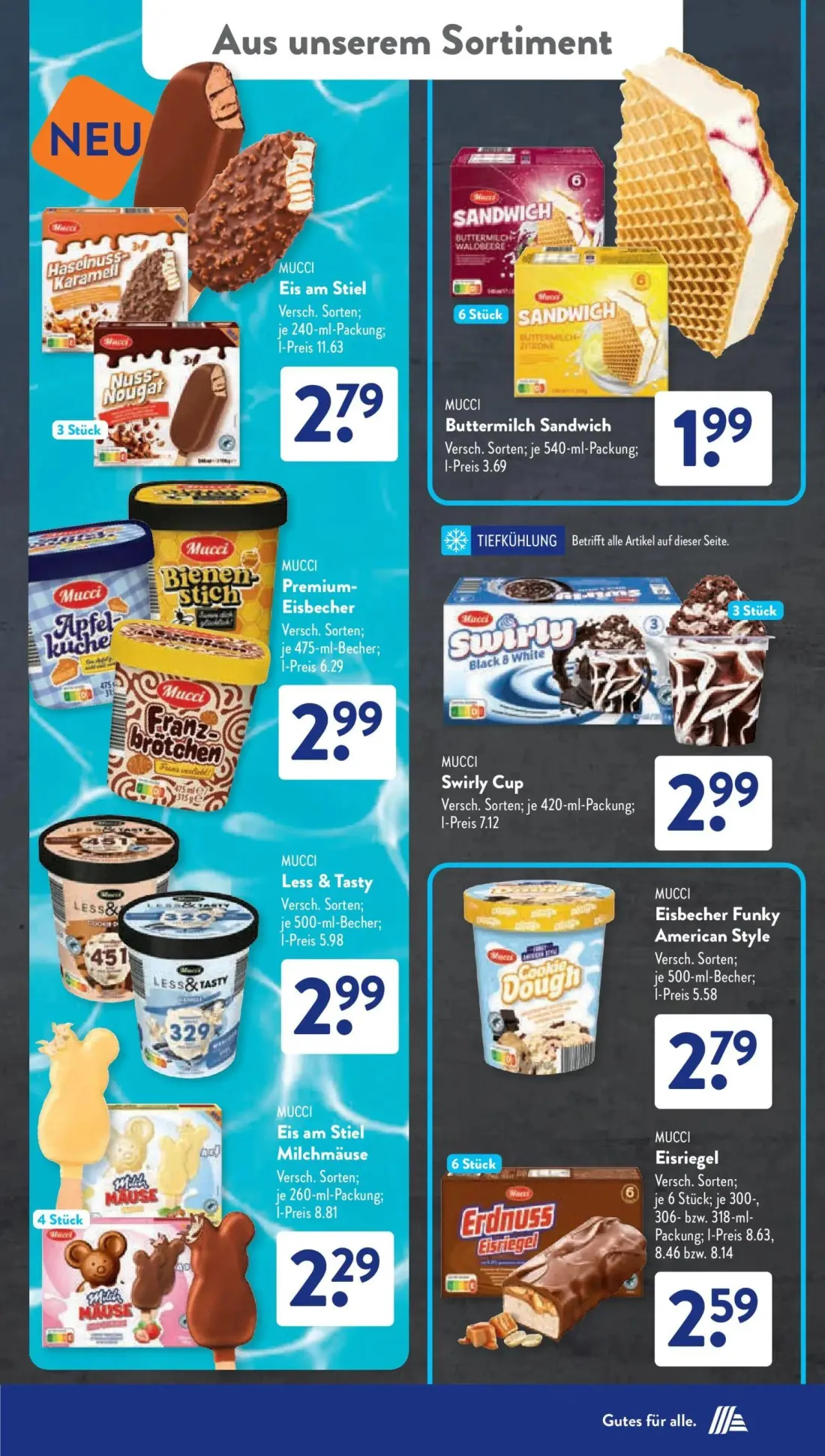 Aldi Süd Prospekt, Seite 21 von 24 — Eis am Stiel, Buttermilch Sandwich, Premium-Eisbecher