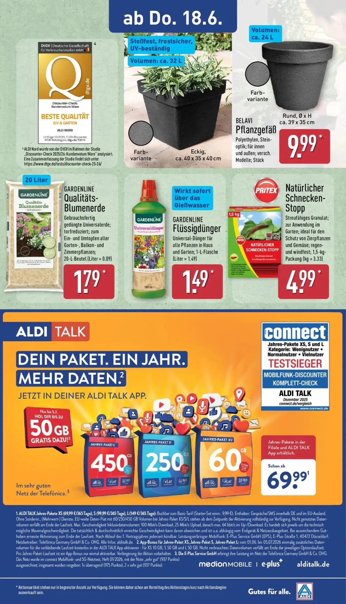 Aldi Nord Prospekt, Seite 29 von 41 — BELAVI Pflanzgefäß, GARDENLINE Qualitäts-Blumenerde, GARDENLINE Flüssigdünger
