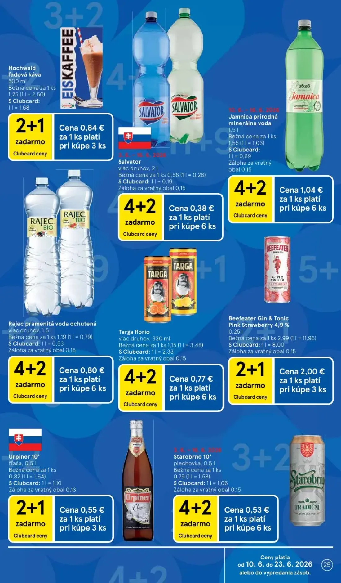 Tesco leták, strana 25 z 51 — Hochwald ľadová káva, Jamnica prírodná minerálna voda, Rajec pramenitá voda ochutená