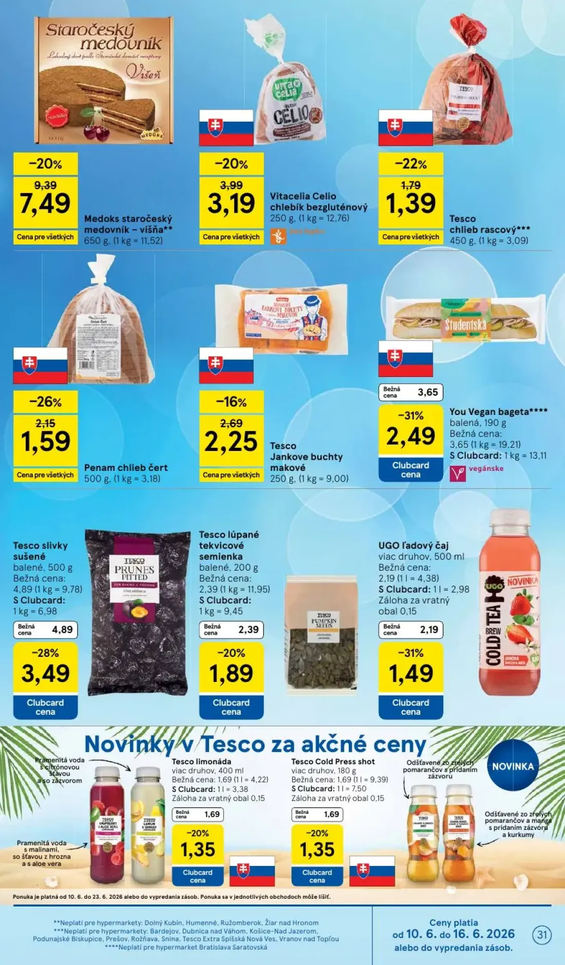Tesco leták, strana 31 z 51 — Medoks staročeský medovník - višňa, Tesco slivky sušené balené
