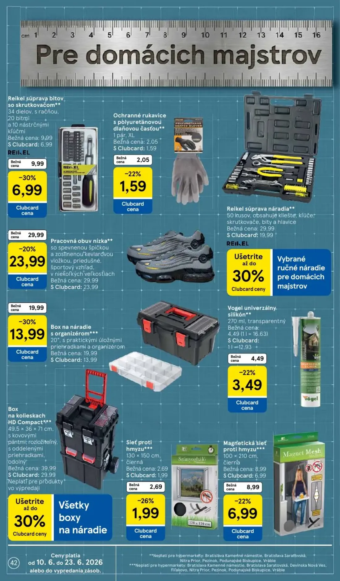 Tesco leták, strana 42 z 51 — Reikel súprava náradia, Box na kolieskach HD Compact, Pracovná obuv nízka