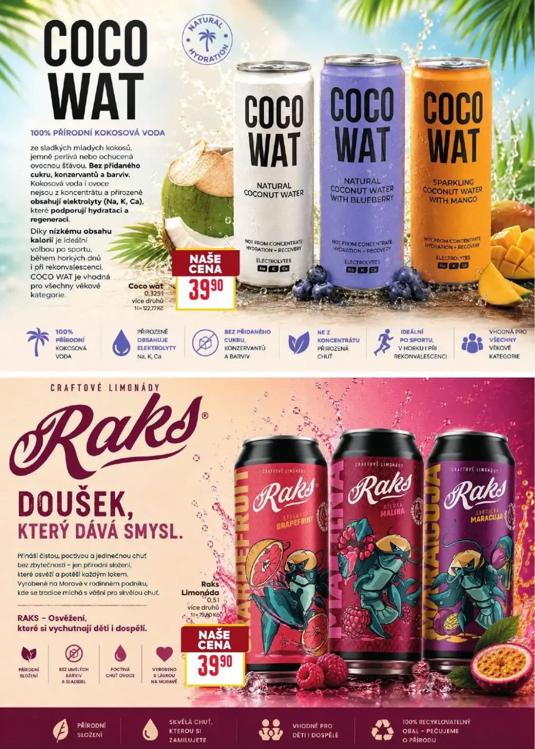 Billa leták, strana 3 z 6 — COCO WAT, Raks Limonáda