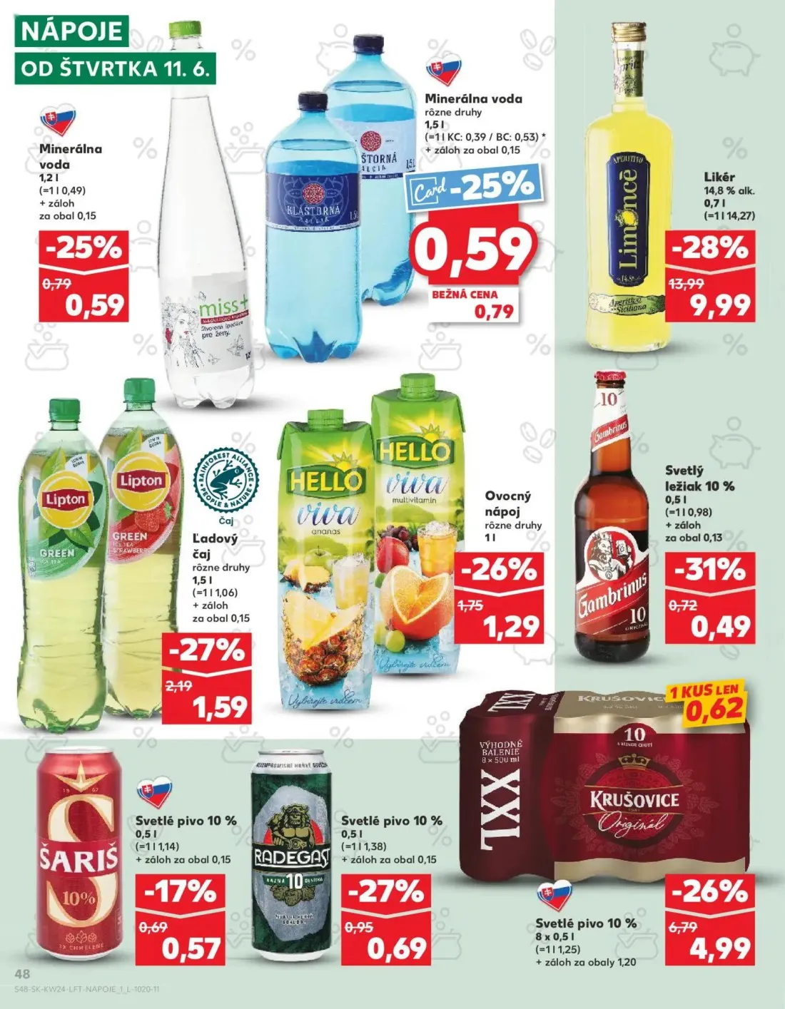 Kaufland leták, strana 48 z 78 — Svetlé pivo 10% 8 x 0,5 l