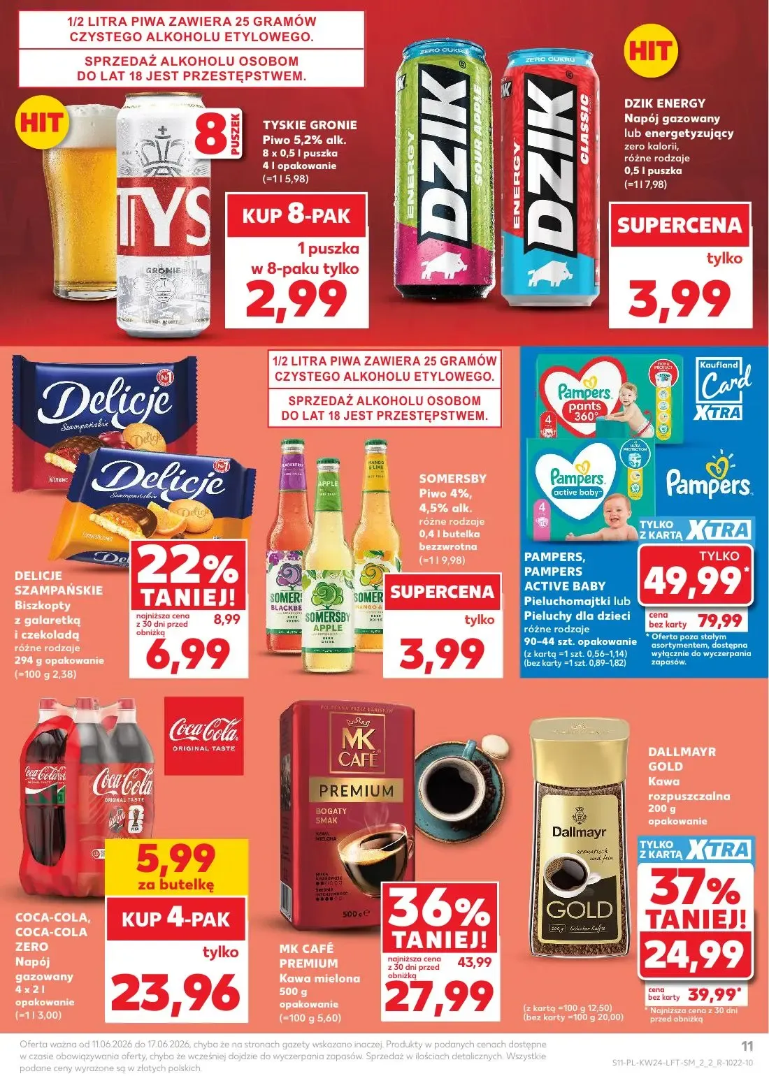 Kaufland gazetka, strona 11 z 68 — PAMPERS, PAMPERS ACTIVE BABY Pieluchomajtki lub Pieluchy dla dzieci