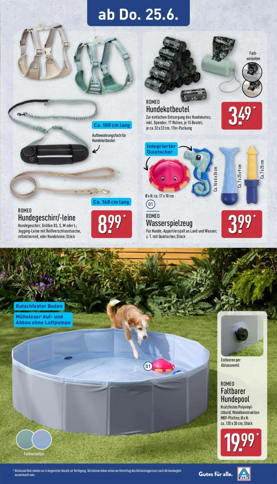 Aldi Nord Prospekt, Seite 10 von 15 — Hundekotbeutel, Hundegeschirr/-leine, Wasserspielzeug