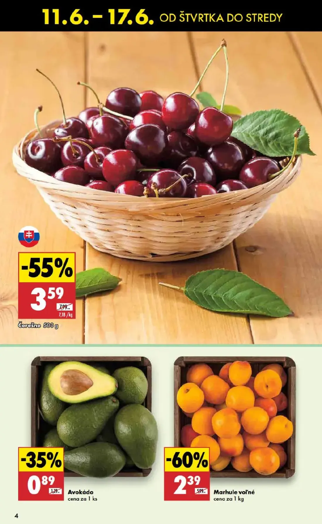 Biedronka leták, strana 4 z 48 — Čerešne, Marhule voľné, Avokádo