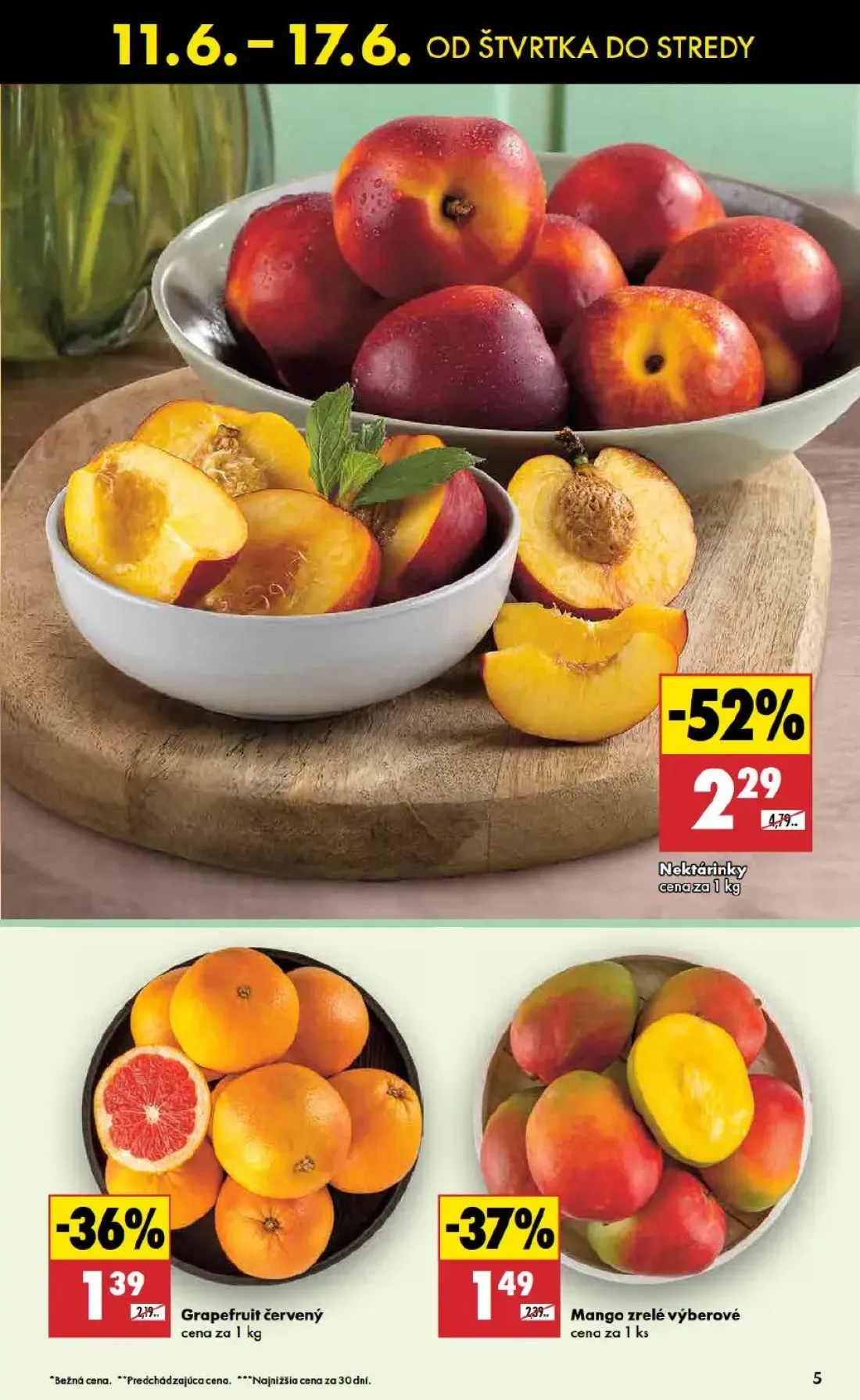 Biedronka leták, strana 5 z 48 — Nektarinky, Mango zrelé výberové, Grapefruit červený