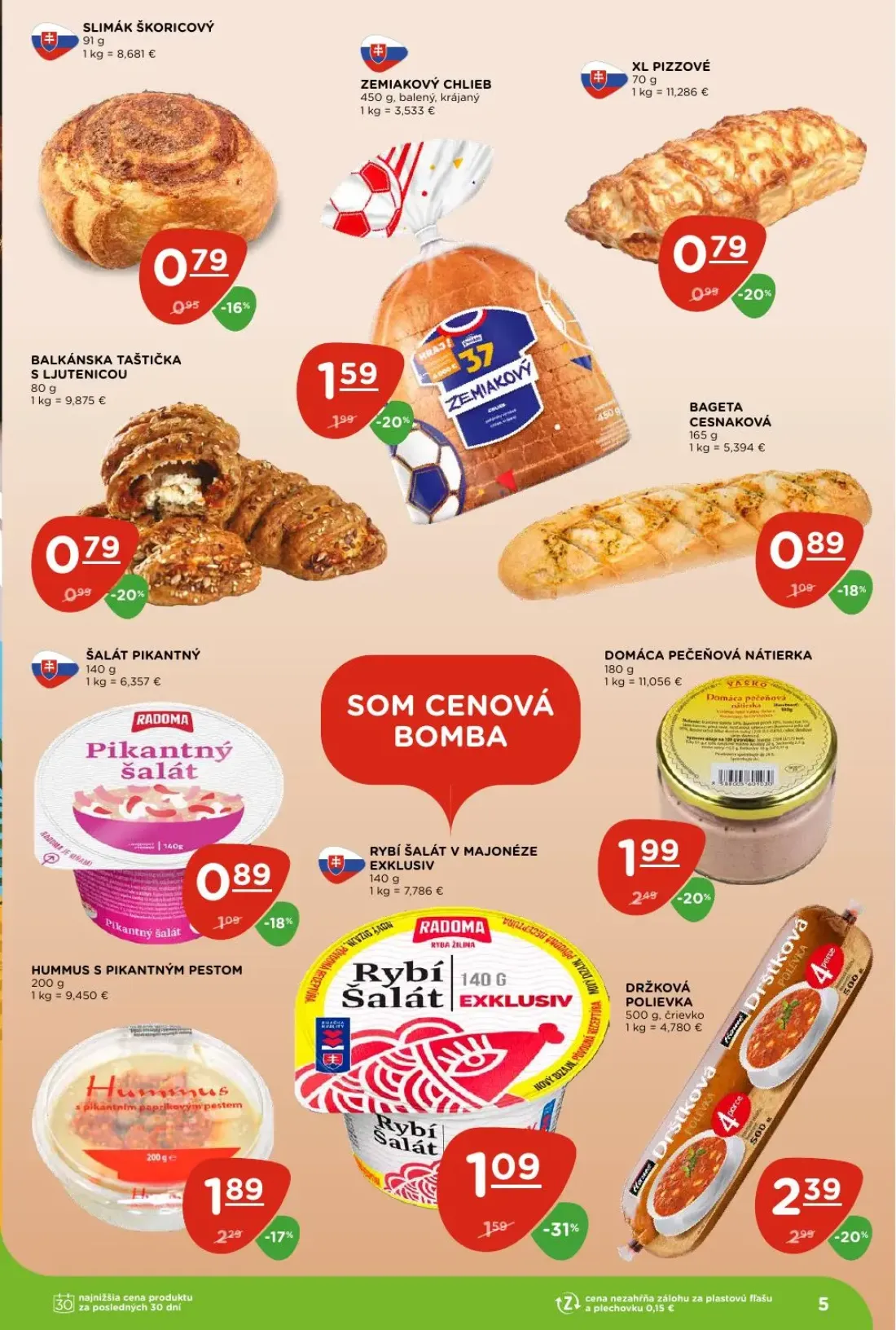 Terno leták, strana 5 z 26 — DOMÁCA PEČEŇOVÁ NÁTIERKA, RYBÍ ŠALÁT V MAJONÉZE EXKLUSIV, HUMMUS S PIKANTNÝM PESTOM