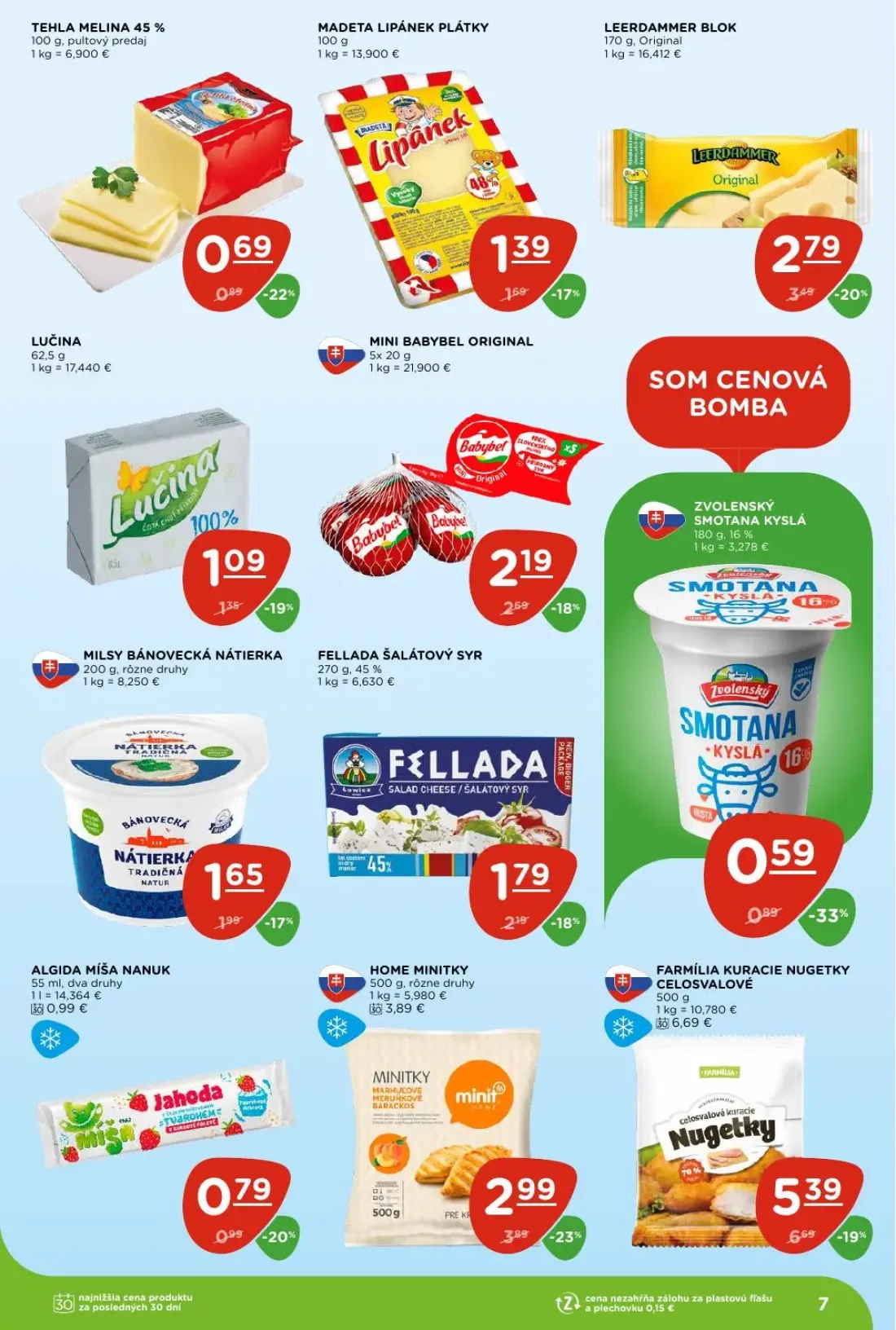 Terno leták, strana 7 z 26 — LEERDAMMER BLOK, MINI BABYBEL ORIGINAL, FELLADA ŠALÁTOVÝ SYR