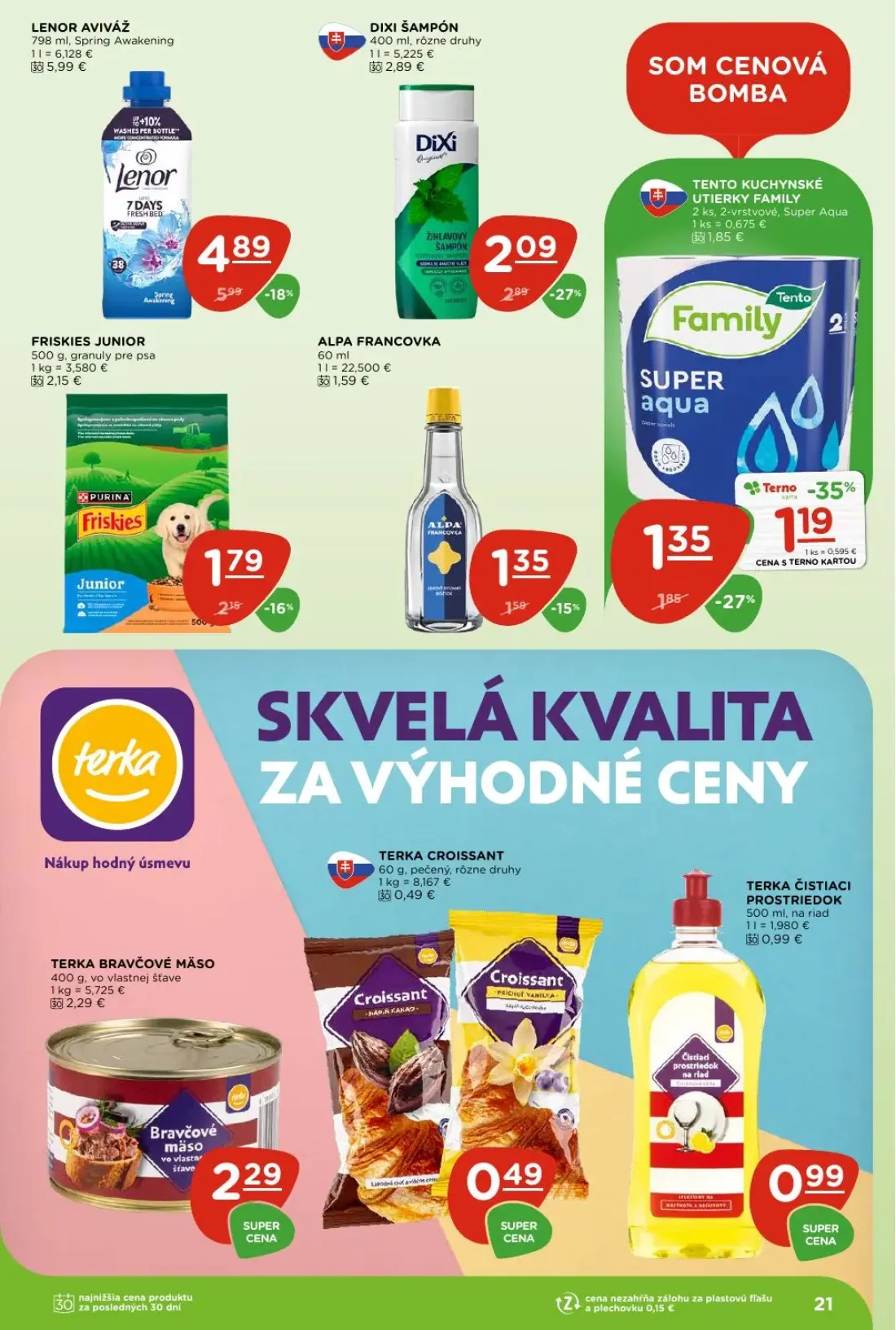 Terno leták, strana 21 z 26 — LENOR AVIVÁŽ, DIXI ŠAMPÓN, TENTO KUCHYNSKÉ UTIERKY FAMILY