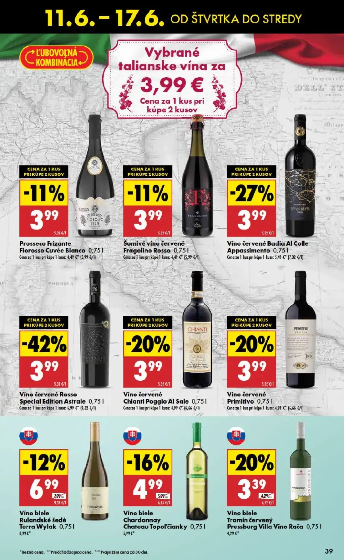 Biedronka leták, strana 39 z 48 — Víno červené Rosso Special Edition Astrale, Víno biele Rulandské šedé Terra Wylak, Víno če…