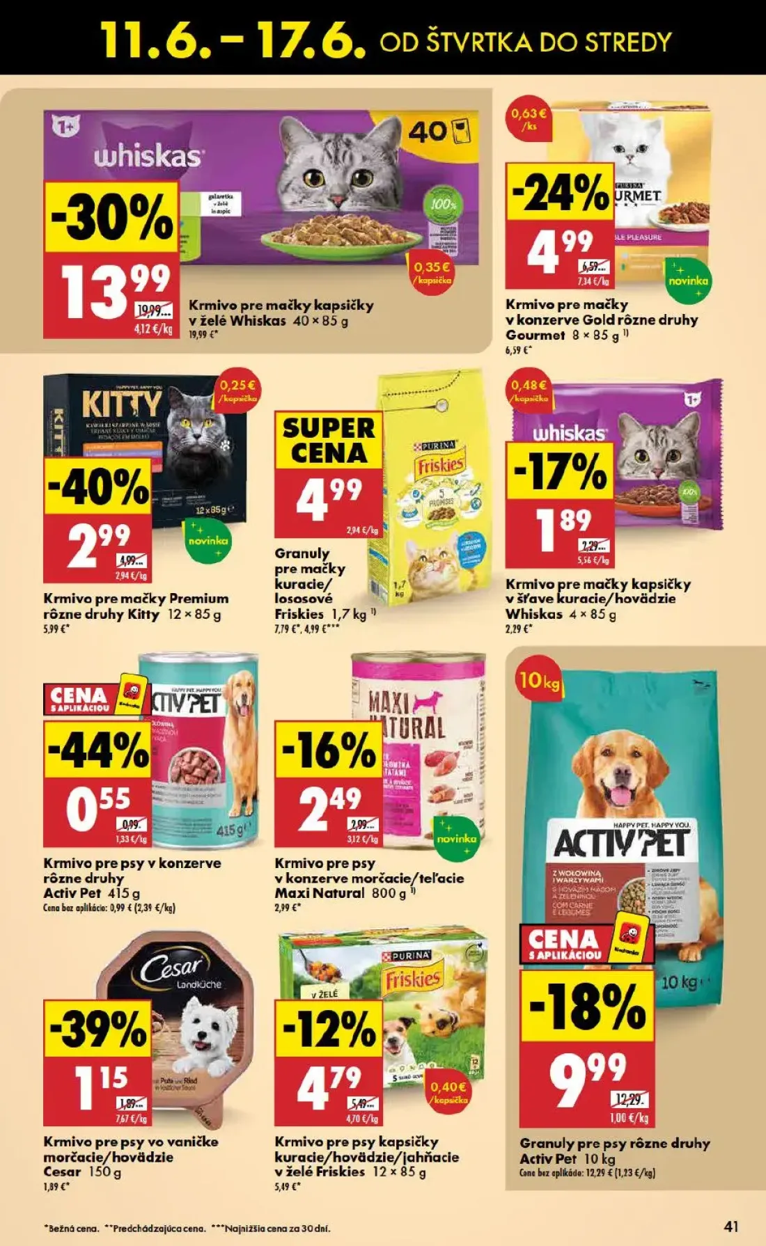 Biedronka leták, strana 41 z 48 — Krmivo pre mačky kapsičky v želé Whiskas, Krmivo pre mačky Premium rôzne druhy Kitty, Gran…