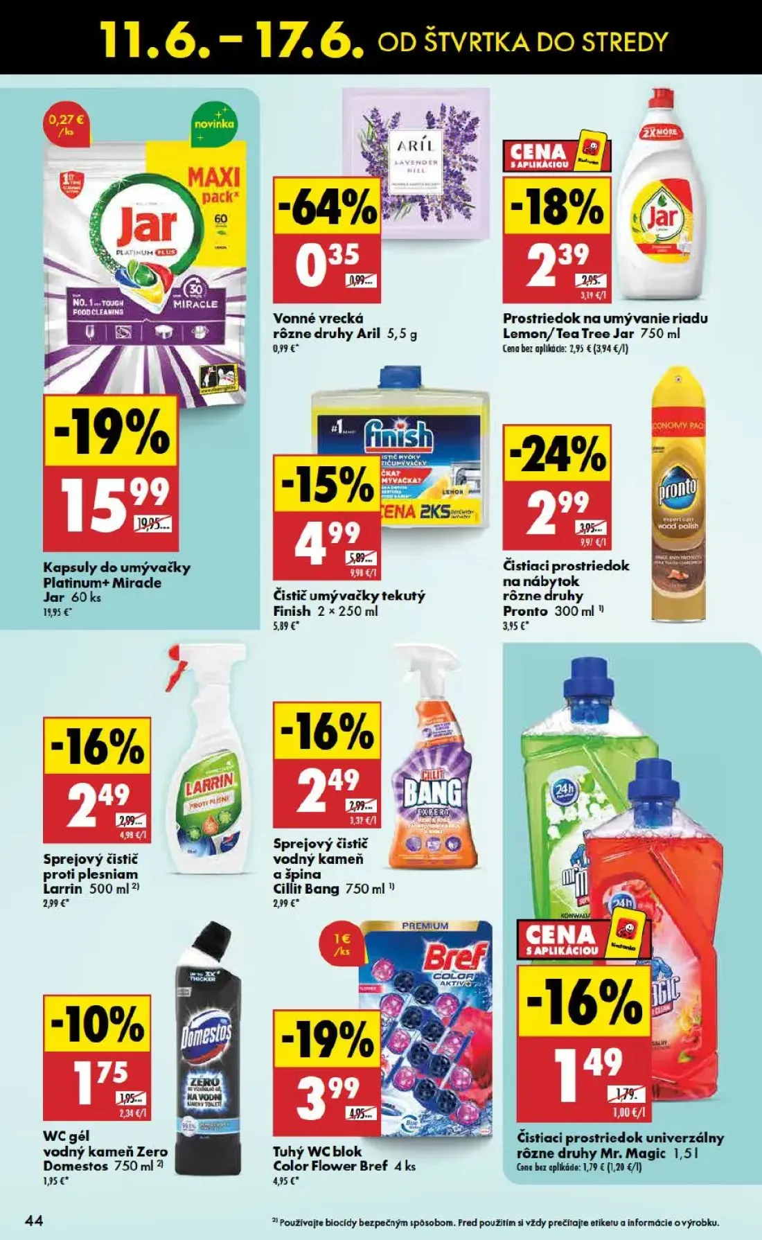 Biedronka leták, strana 44 z 48 — Kapsuly do umývačky Platinum+ Miracle Jar, Čistiaci prostriedok na nábytok rôzne druhy Pro…