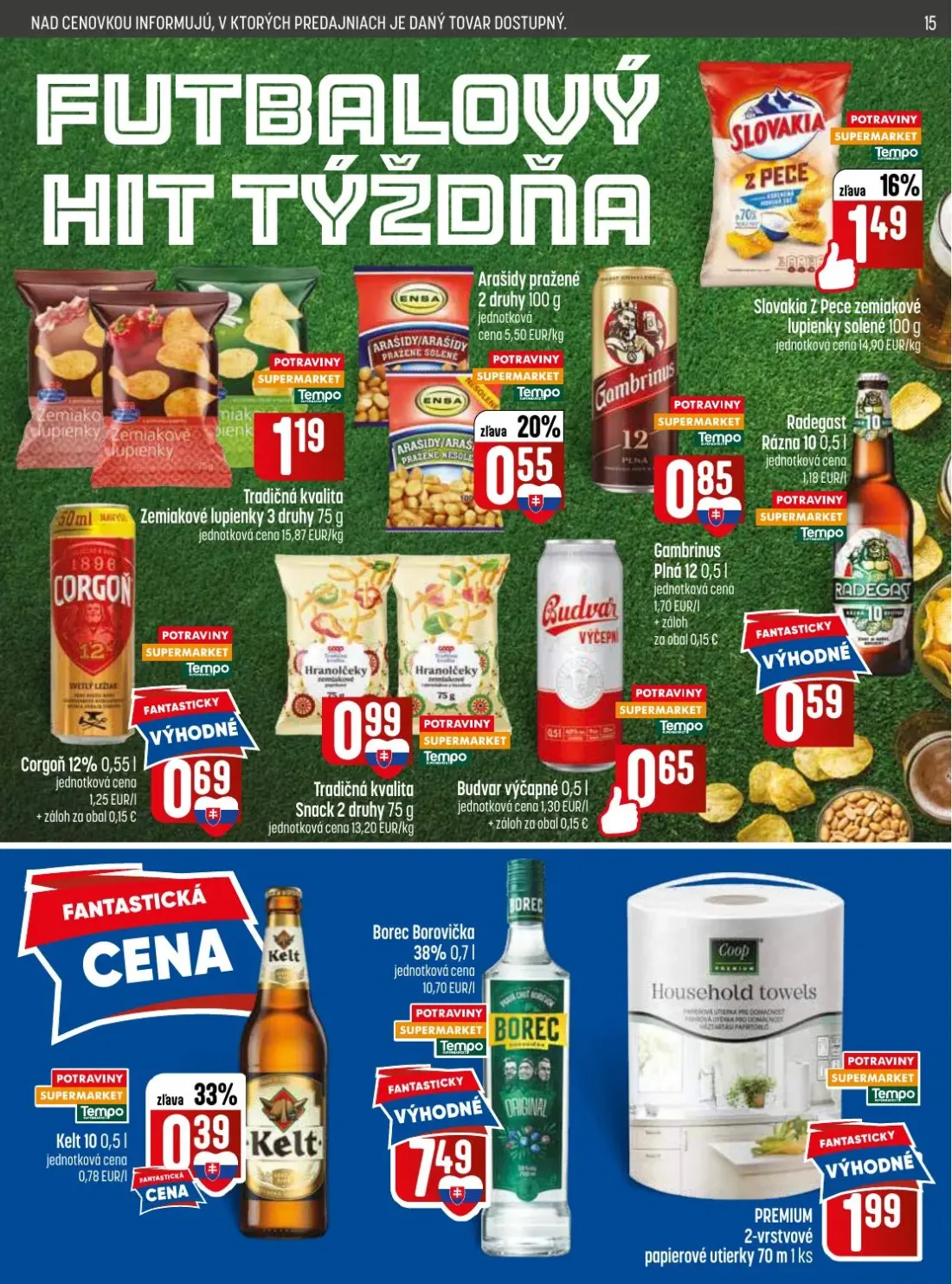 Coop Jednota leták, strana 15 z 32 — Zemiakové lupienky, Gambrinus Plná 12