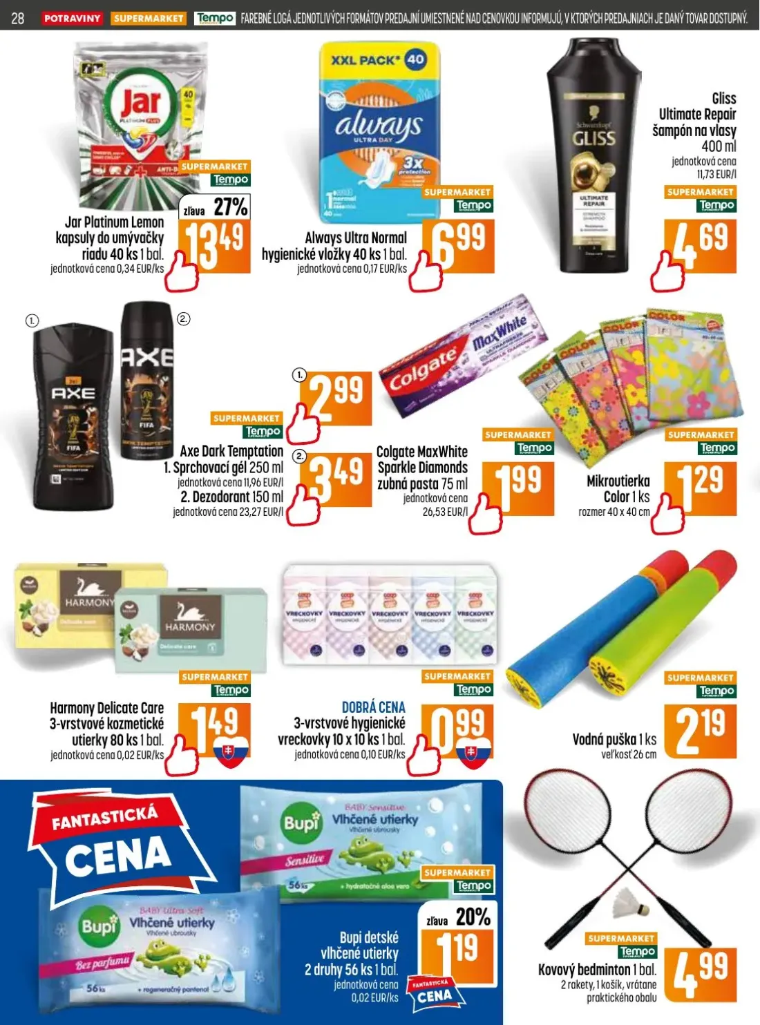 Coop Jednota leták, strana 28 z 32 — Jar Platinum Lemon kapsuly do umývačky riadu