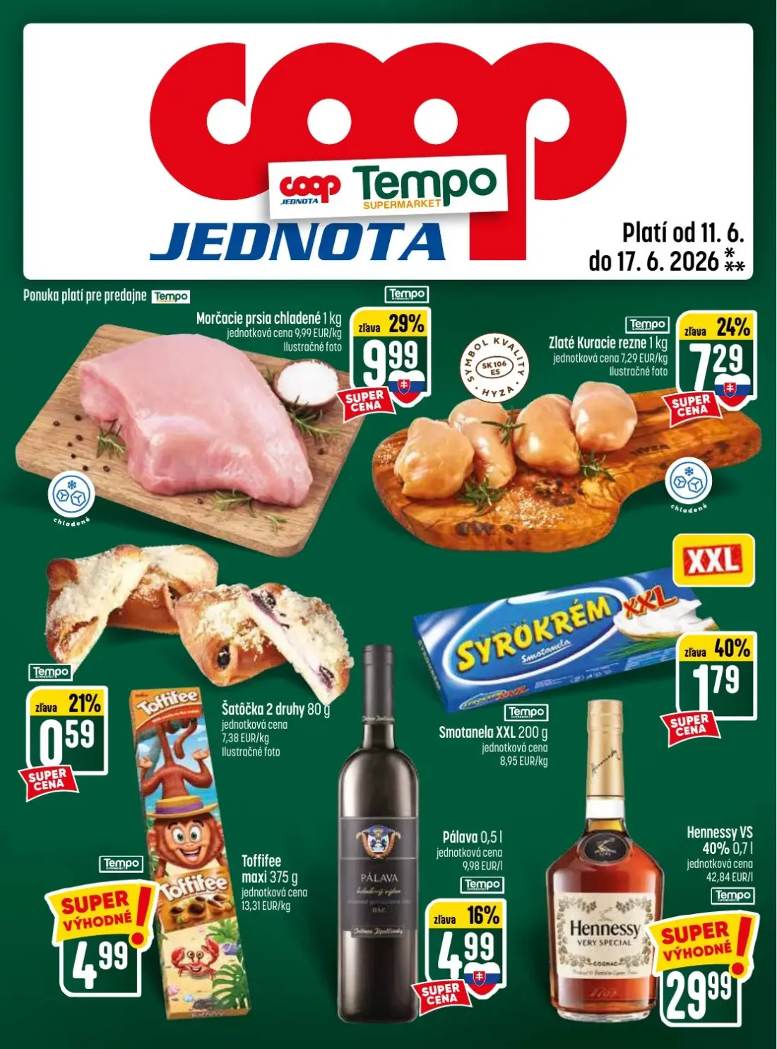 Coop Jednota leták, strana 29 z 32 — Morčacie prsia chladené, Zlaté Kuracie rezne