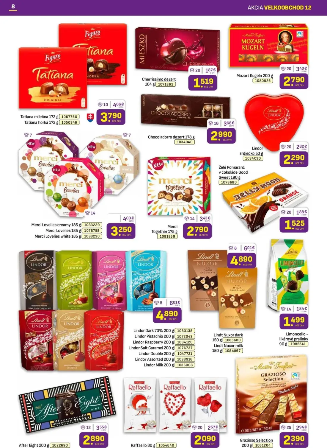 Libex leták, strana 8 z 36 — Lindor Dark 70%, Lindor Pistachio, Lindor Raspberry