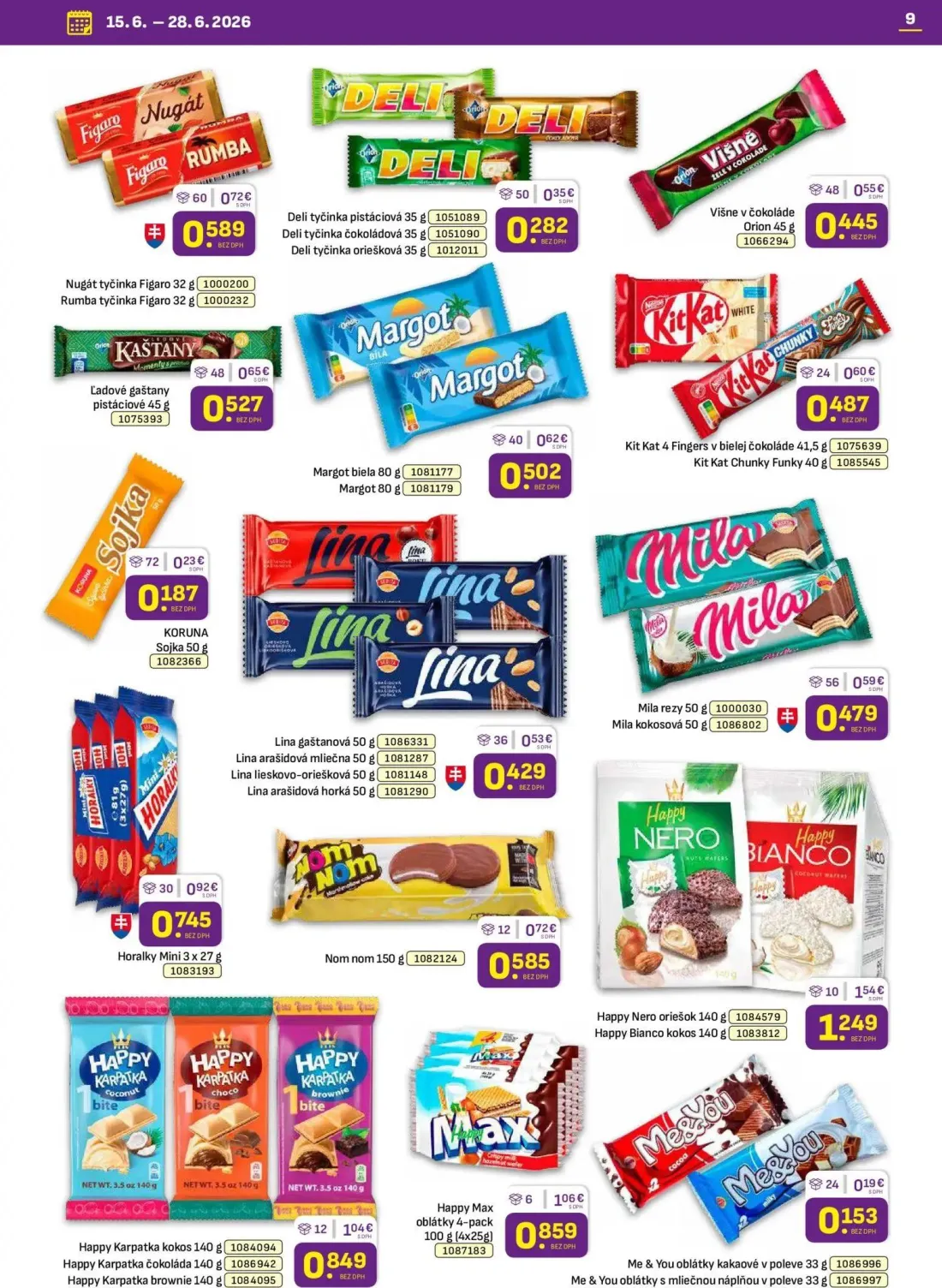 Libex leták, strana 9 z 36 — Happy Nero oriešok, Happy Bianco kokos, Happy Max oblátky 4-pack