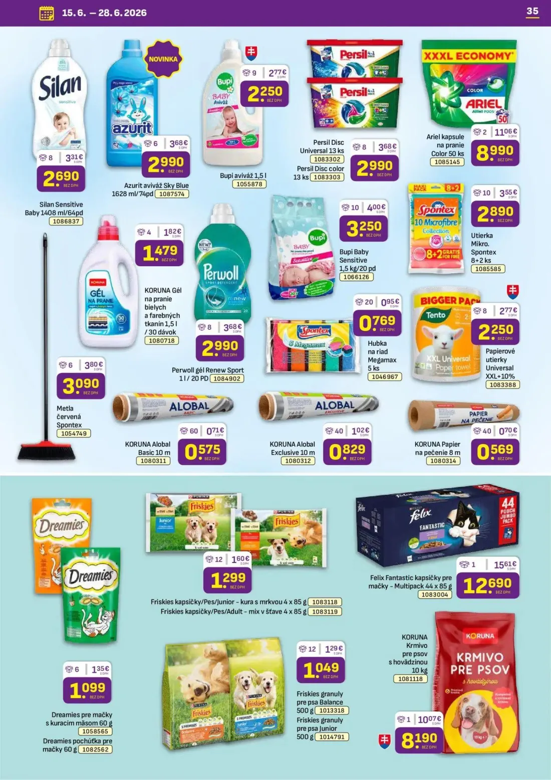 Libex leták, strana 35 z 36 — Metla červená Spontex, Utierka Mikro. Spontex, Papierové utierky Universal XXL+10%