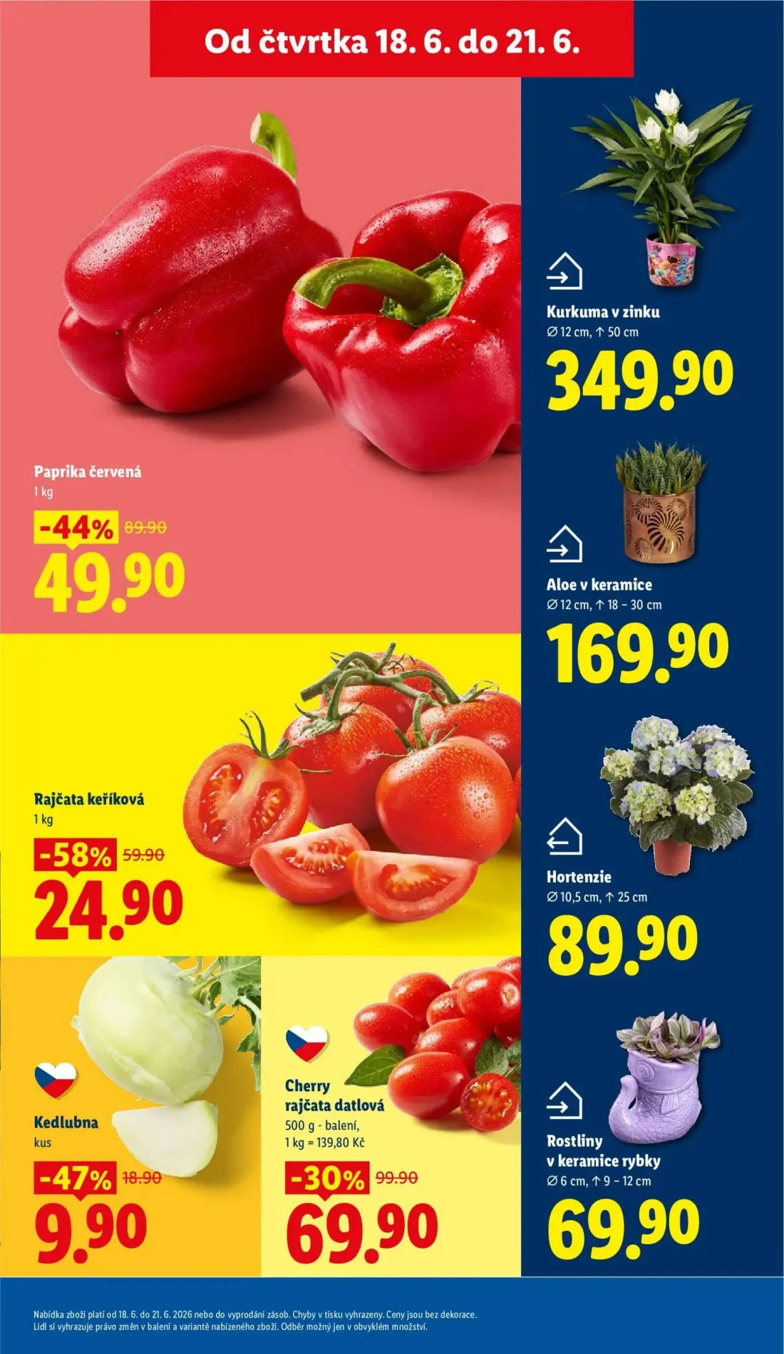 Lidl leták, strana 9 z 49 — Paprika červená, Rajčata keříková, Cherry rajčata datlová