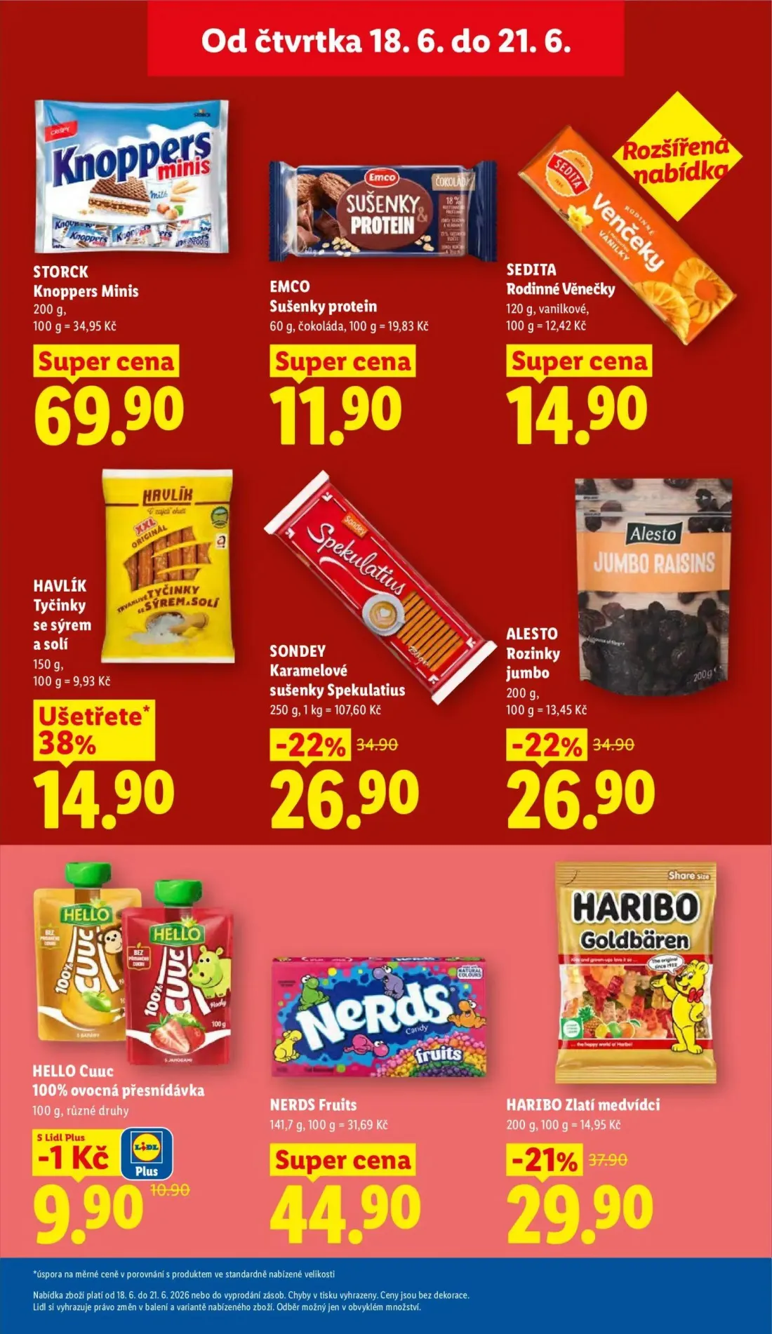 Lidl leták, strana 23 z 49 — SONDEY Karamelové sušenky Spekulatius, ALESTO Rozinky jumbo, HARIBO Zlatí medvídci