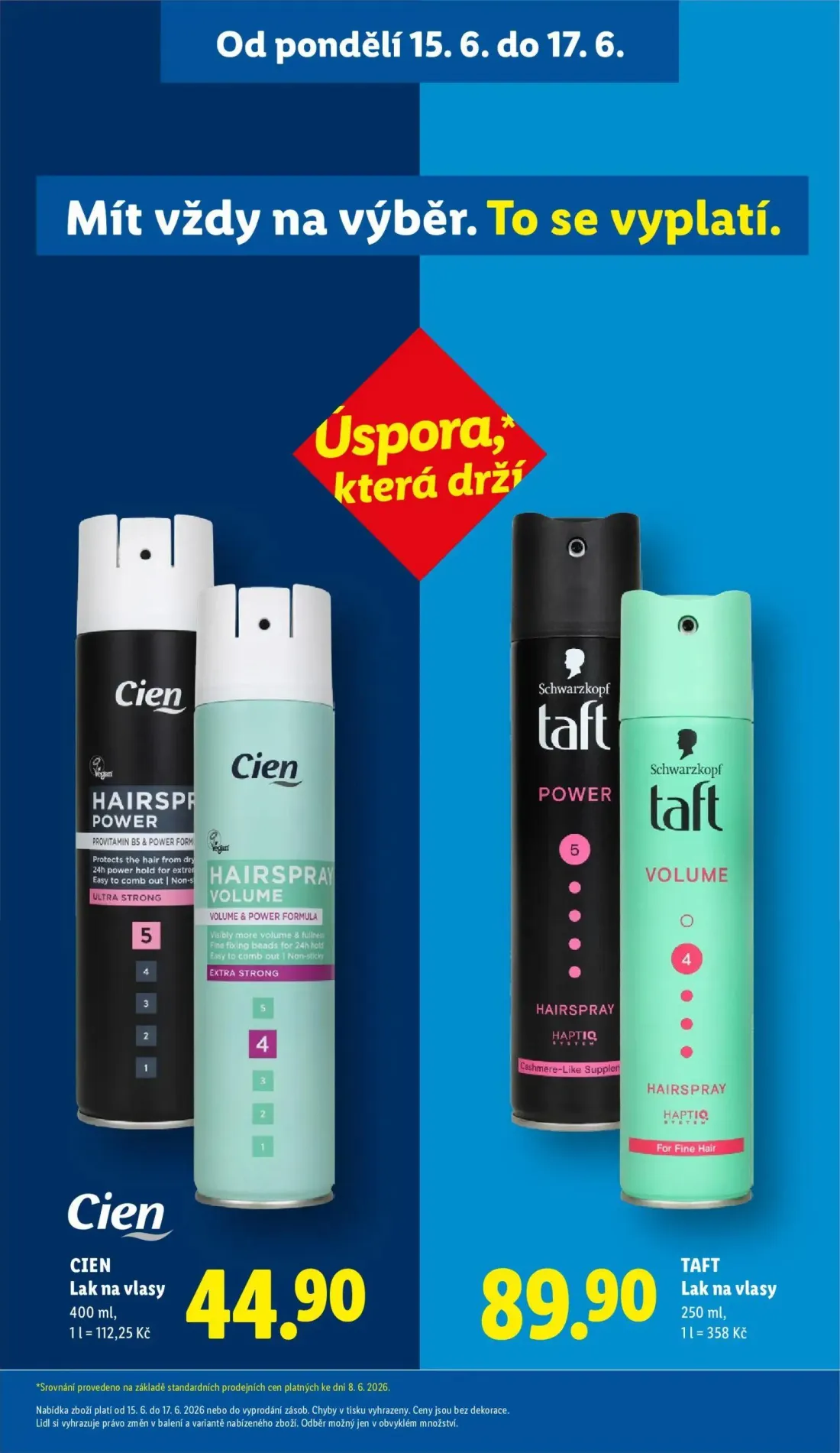 Lidl leták, strana 27 z 49 — Cien Lak na vlasy, TAFT Lak na vlasy