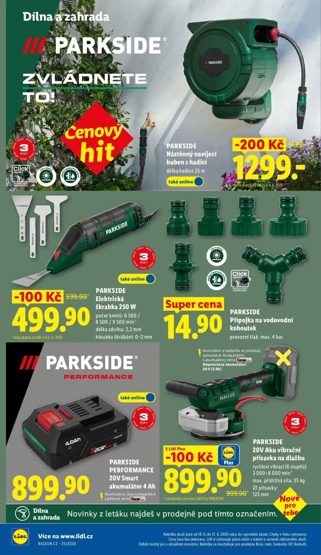 Lidl leták, strana 38 z 49 — Nástěnný navíjecí buben s hadicí, Elektrická škrabka 250 W, 20V Aku vibrační přísavka na dlažbu
