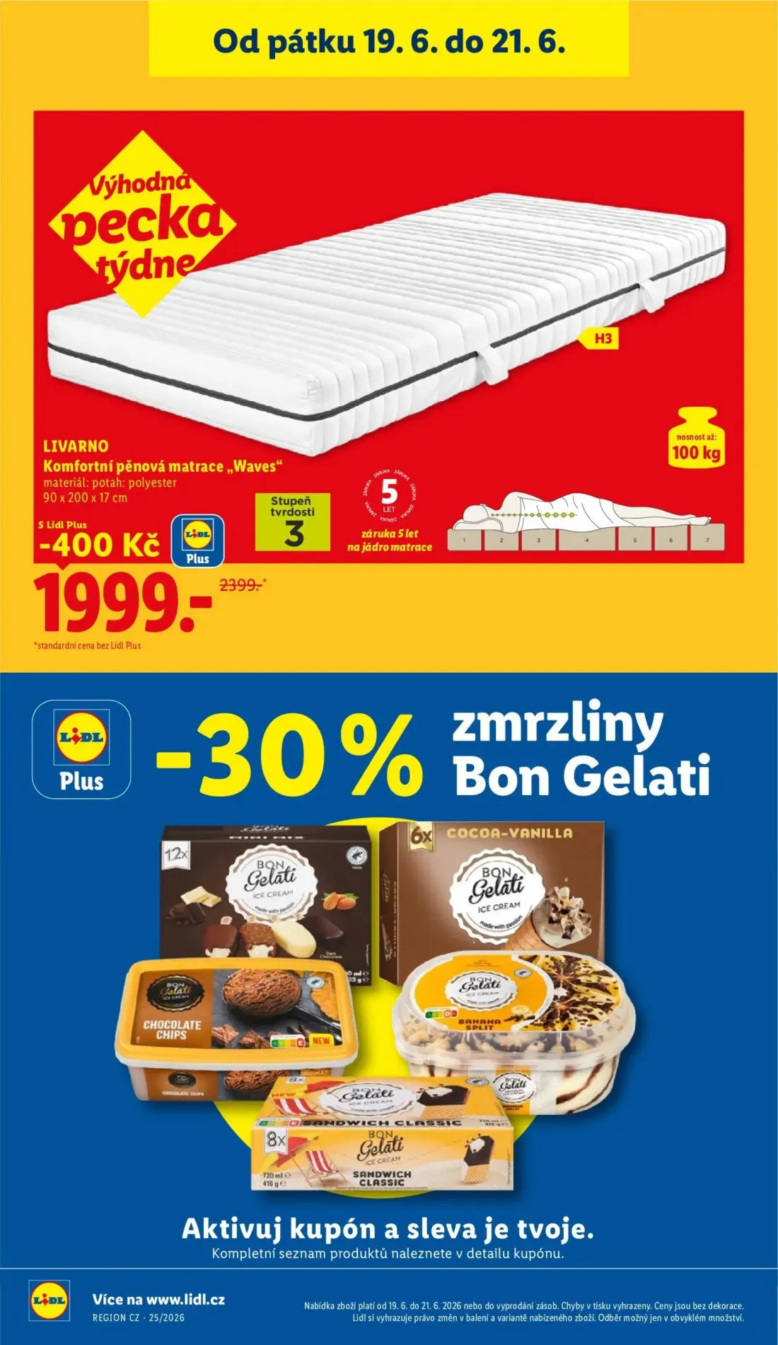 Lidl leták, strana 40 z 49 — Komfortní pěnová matrace „Waves“