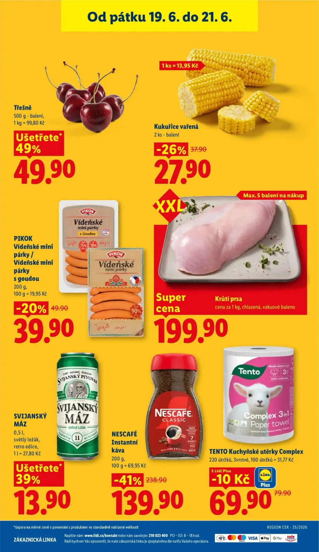Lidl leták, strana 41 z 49 — Kukuřice vařená, PIKOK Vídeňské mini párky, TENTO Kuchyňské utěrky Complex