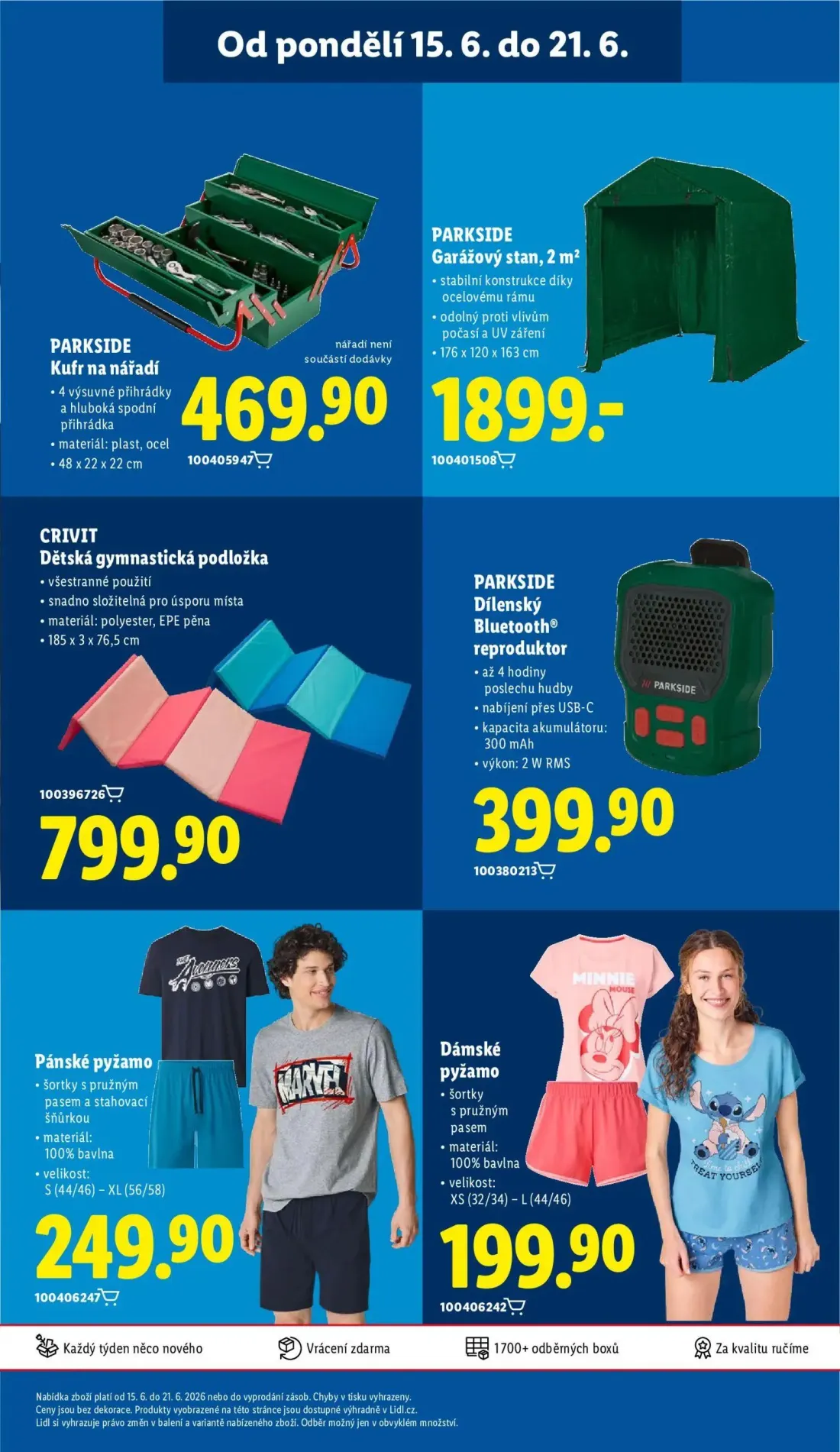 Lidl leták, strana 45 z 49 — Kufr na nářadí, Garážový stan, Dětská gymnastická podložka