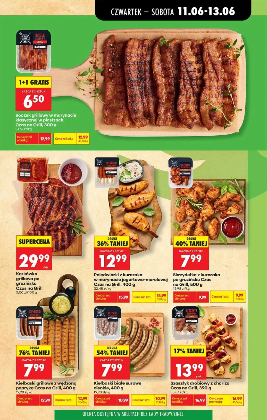 Biedronka gazetka, strona 27 z 77 — Boczek grillowy w marynacie klasycznej w plastrach Czas na Grill, Kiełbaski grillowe z w…