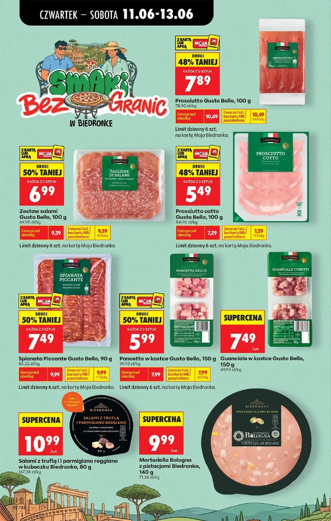 Biedronka gazetka, strona 42 z 77 — Prosciutto Gusto Bello, Spianata Piccante Gusto Bello, Zestaw salami Gusto Bello