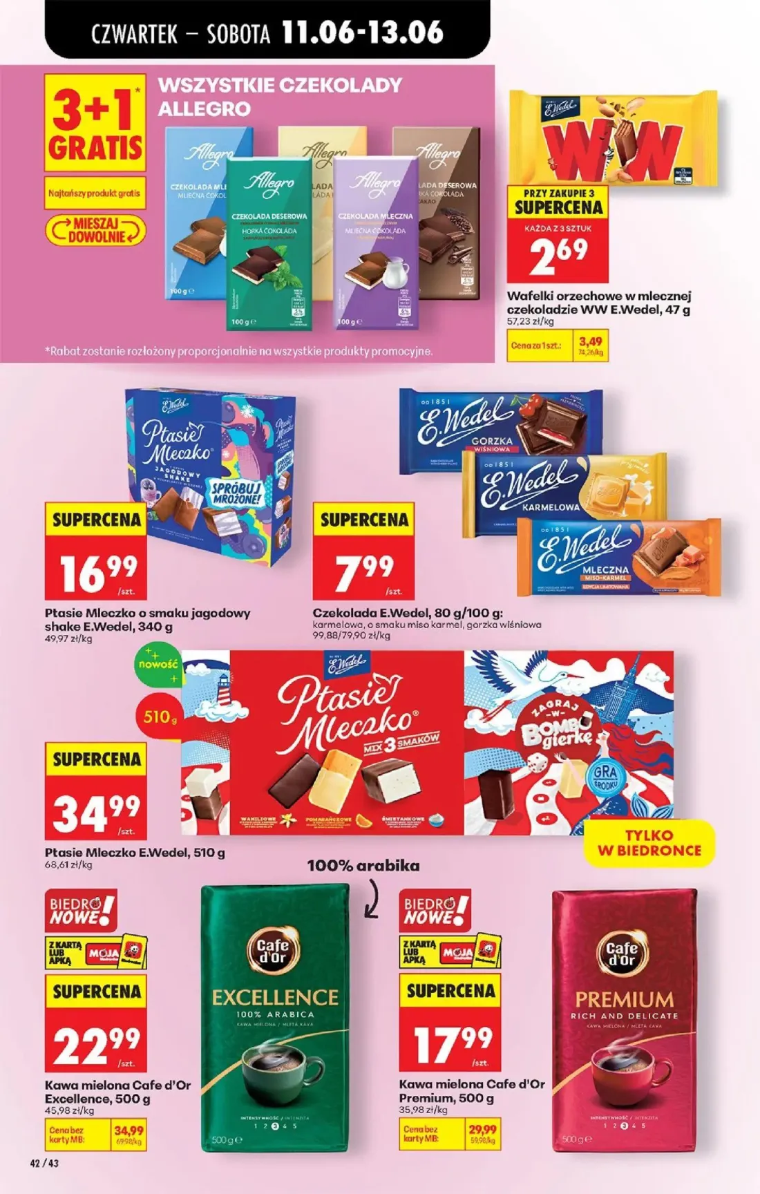 Biedronka gazetka, strona 52 z 77 — Kawa mielona Cafe d'Or Excellence, Kawa mielona Cafe d'Or Premium, Wafelki orzechowe w m…