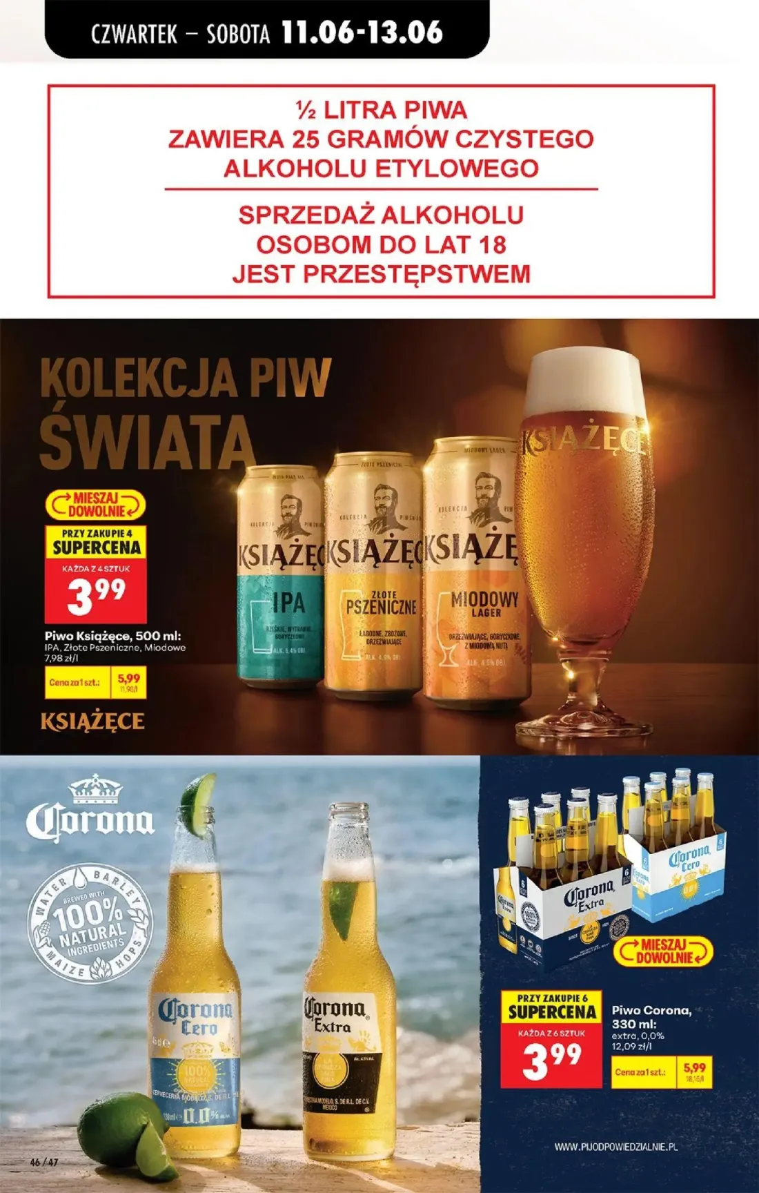 Biedronka gazetka, strona 60 z 77 — Piwo Książęce, Piwo Corona