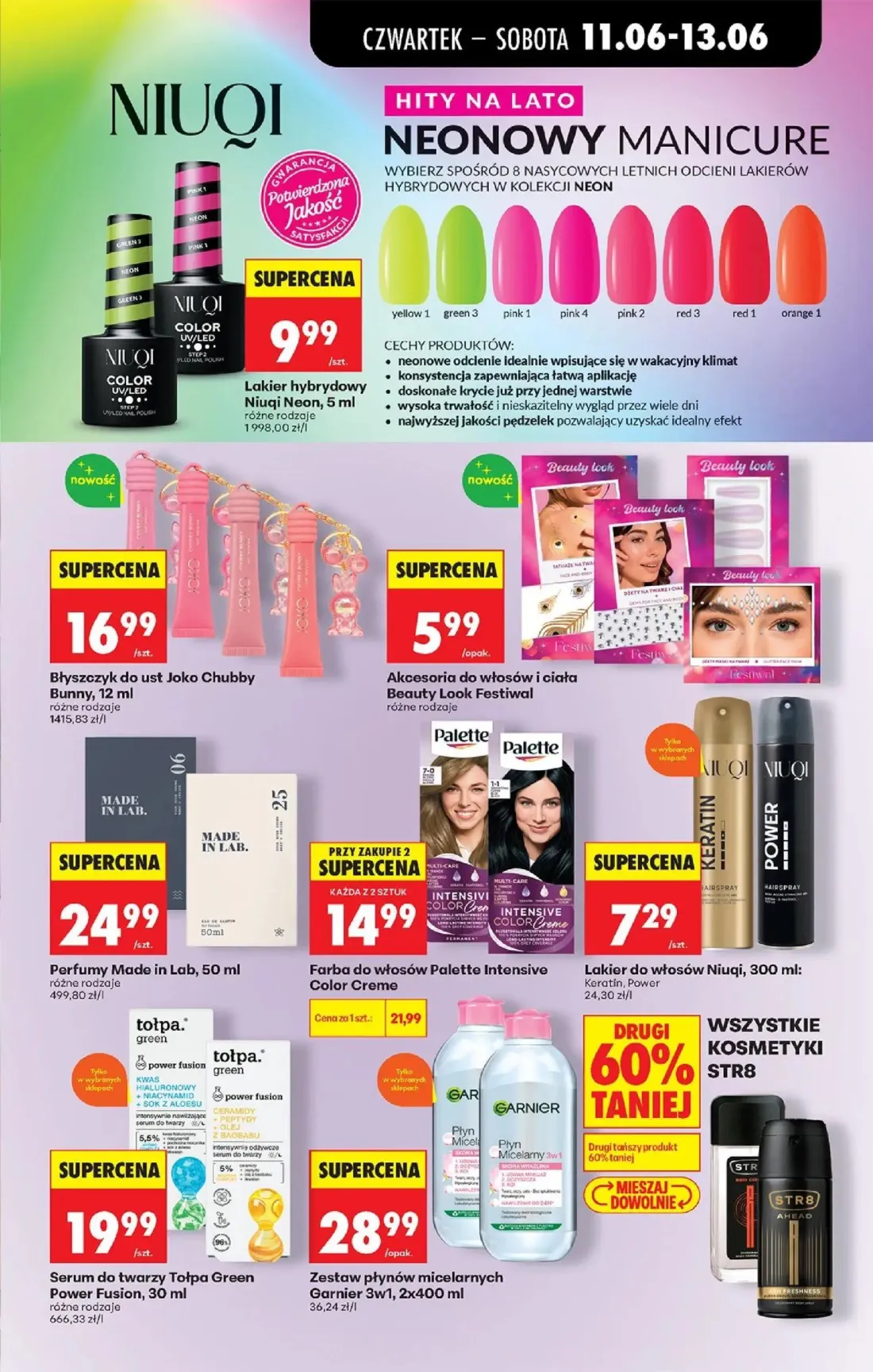 Biedronka gazetka, strona 63 z 77 — Farba do włosów Palette Intensive Color Creme, Lakier hybrydowy Niuqi Neon, Błyszczyk do…